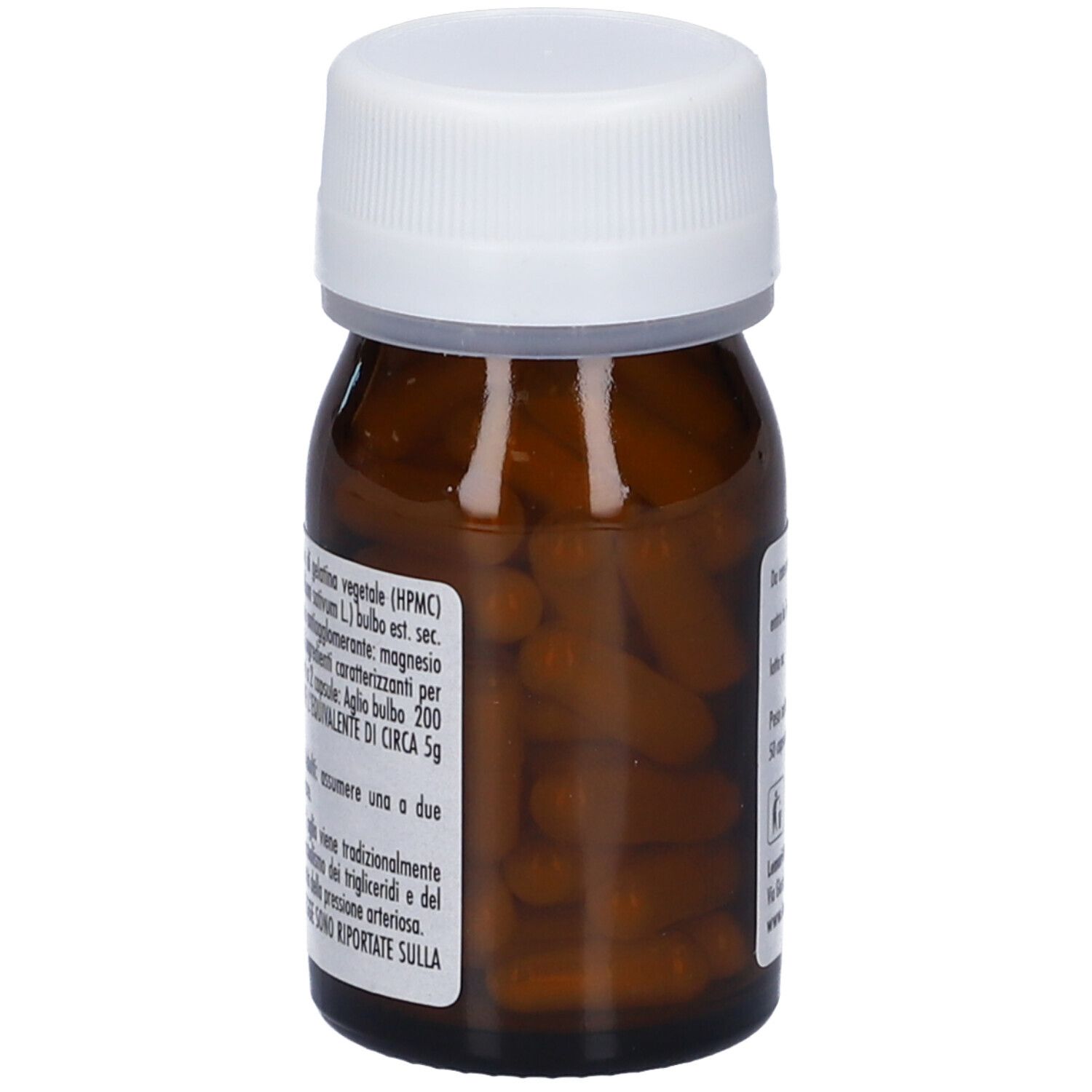 Flacone in vetro marrone con tappo bianco. Scritto: Ayo San, Integratore Alimentare, capsule, Lemuria. Vegan.