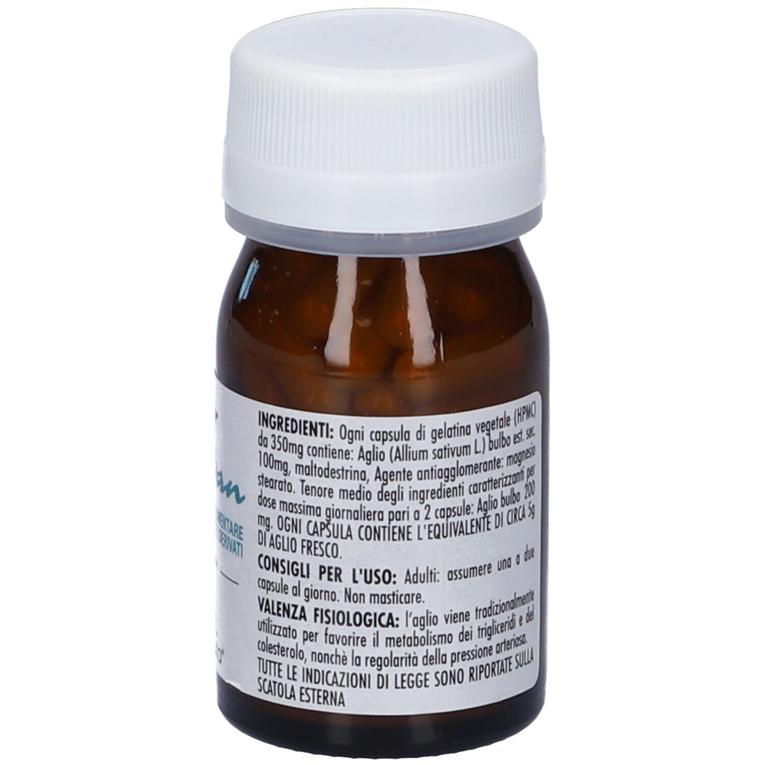 Flacone in vetro marrone con tappo bianco. Scritto: Ayo San, Integratore Alimentare, capsule, Lemuria. Vegan.