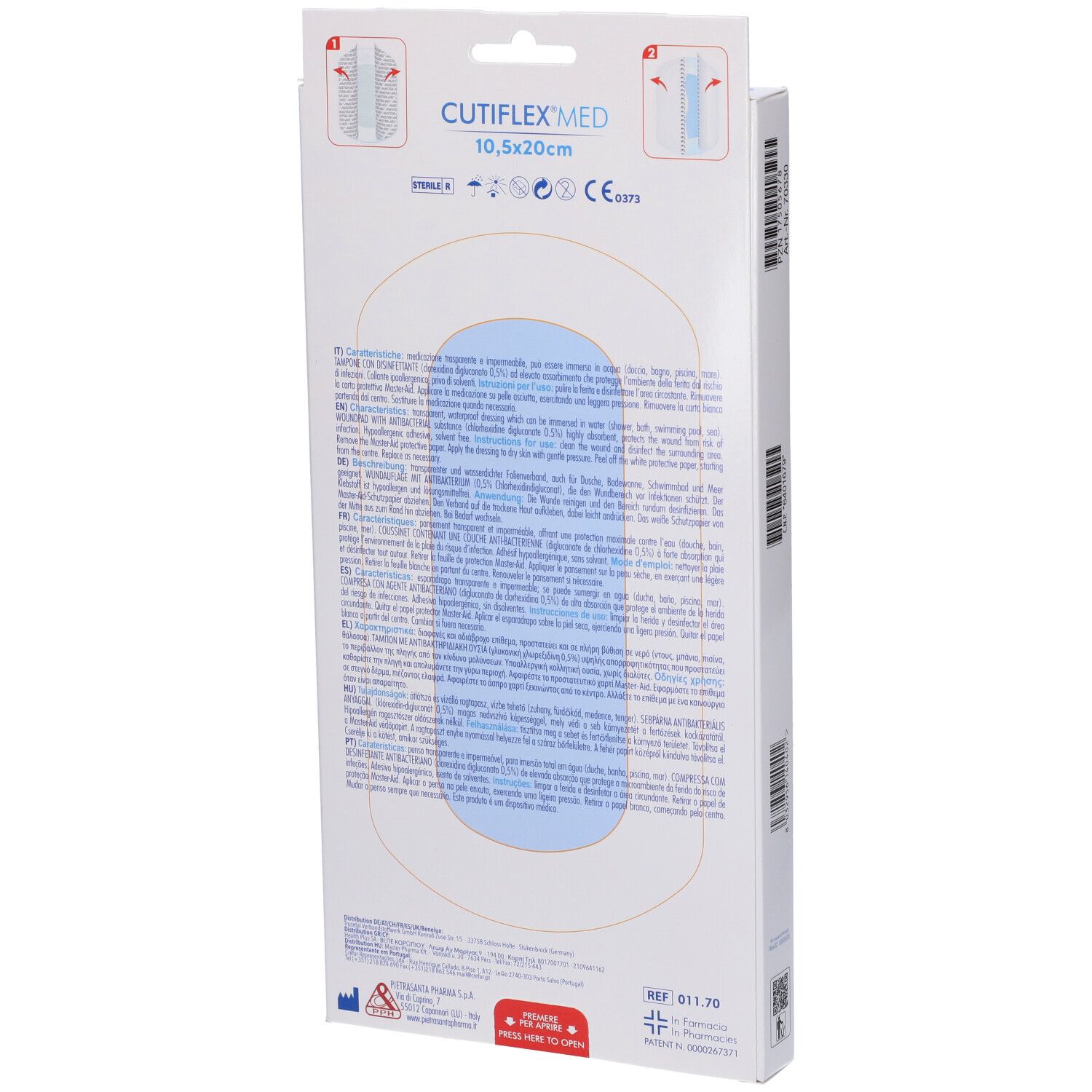 Medicazione Autoadesiva Trasparente Impermeabile Master-Aid Cutiflexmed 10,5X20 Cm 5 Pezzi