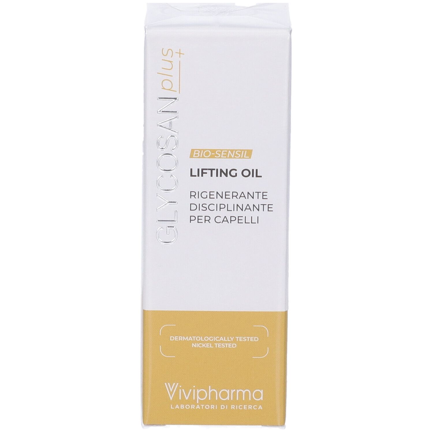 Glycosan Plus Bio-Sensil Lifting Oil per capelli, testato dermatologicamente.