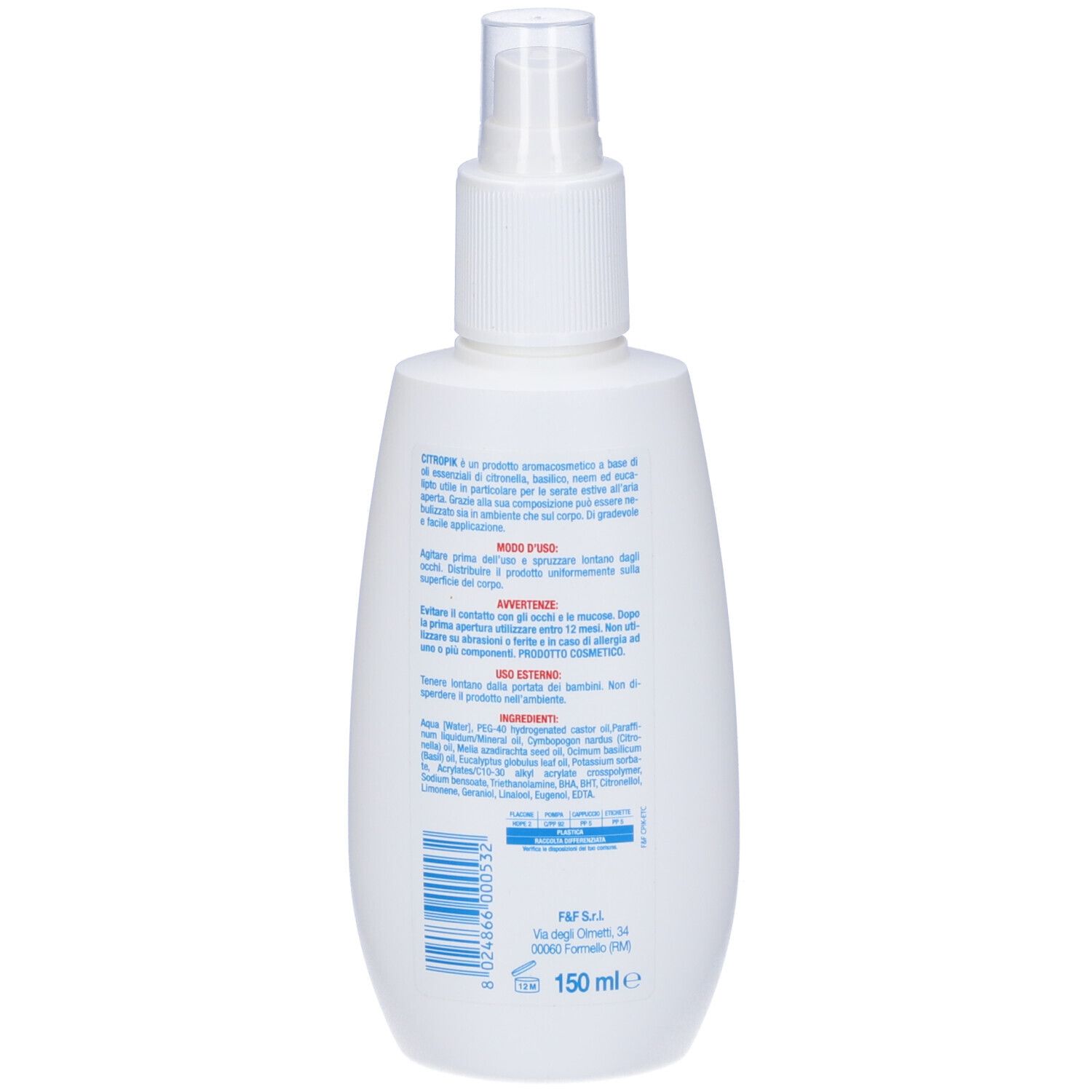 Citropik Spray Ecologico Protezione Attiva 150 Ml