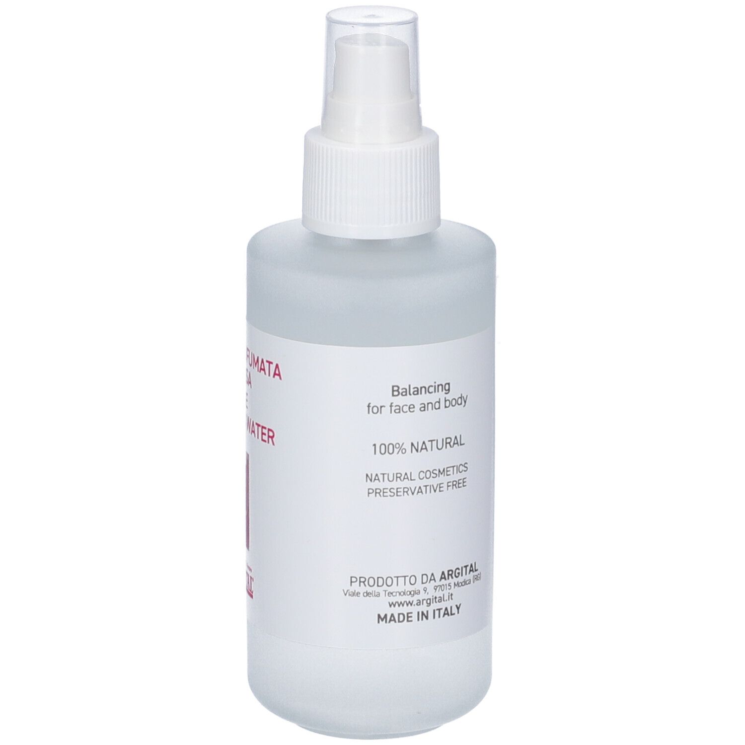 Flacone spray Argital Acqua Profumata di Rosa, 125 ml.