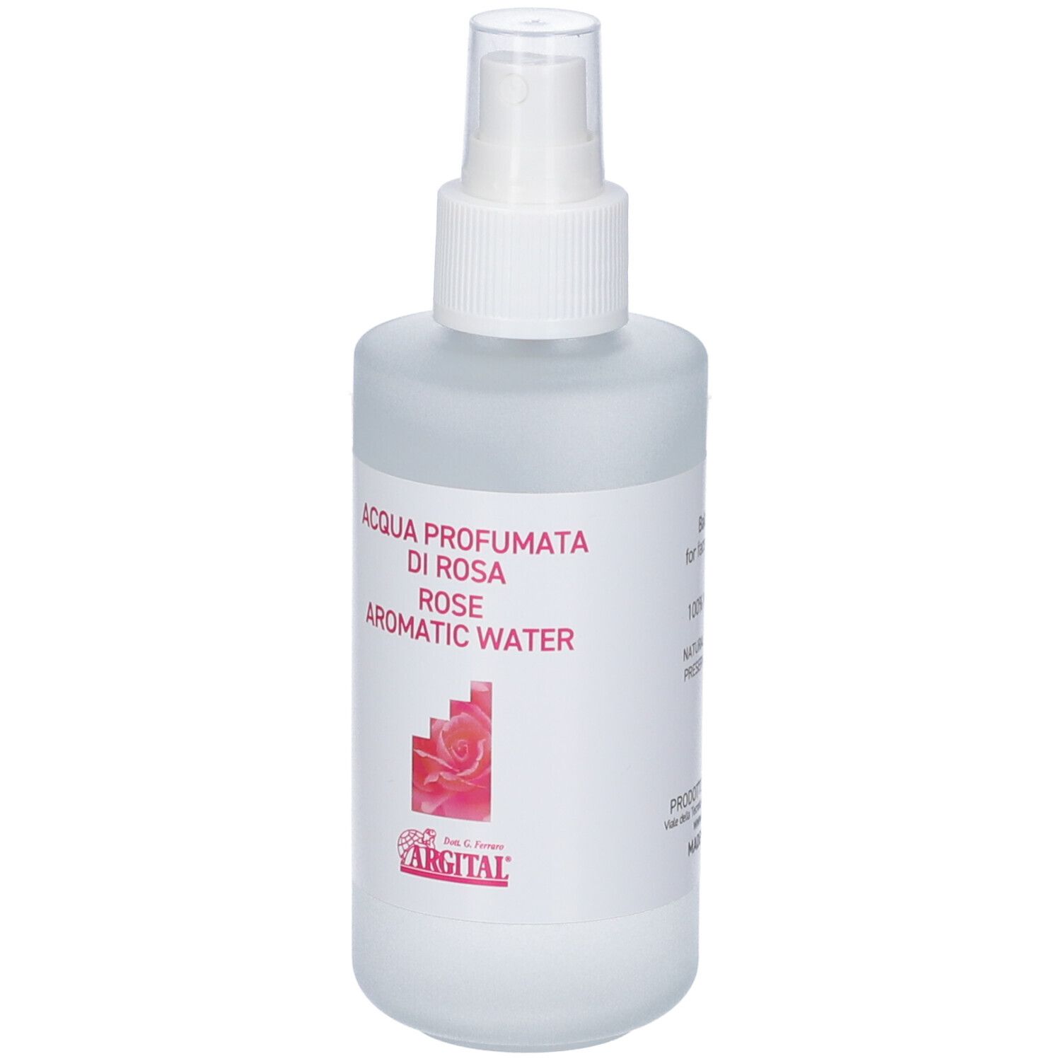 Flacone spray Argital Acqua Profumata di Rosa, 125 ml.
