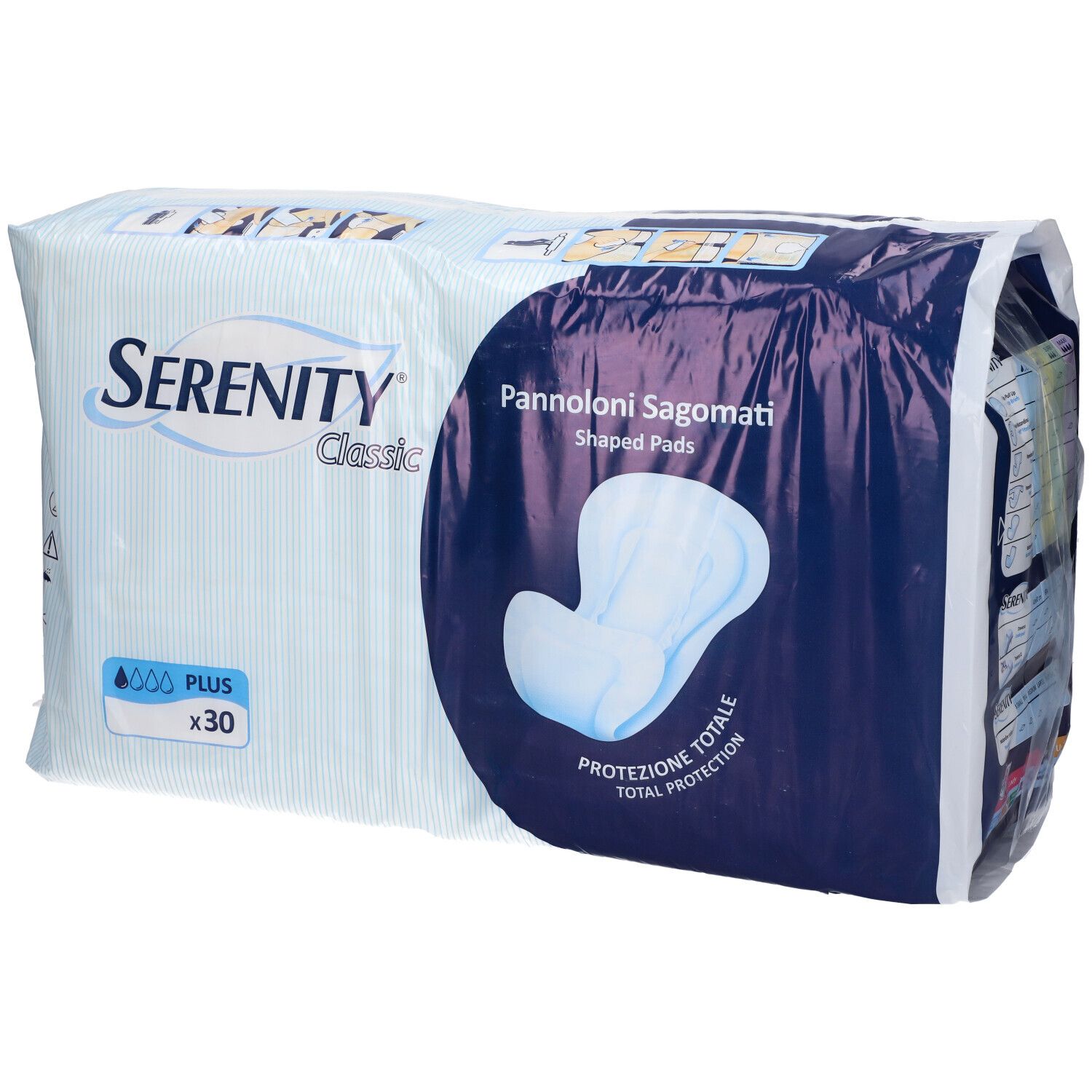 Pannolone Per Incontinenza Serenity Classic Sagomato Plus Tessuto Non Tessuto 30 Pezzi