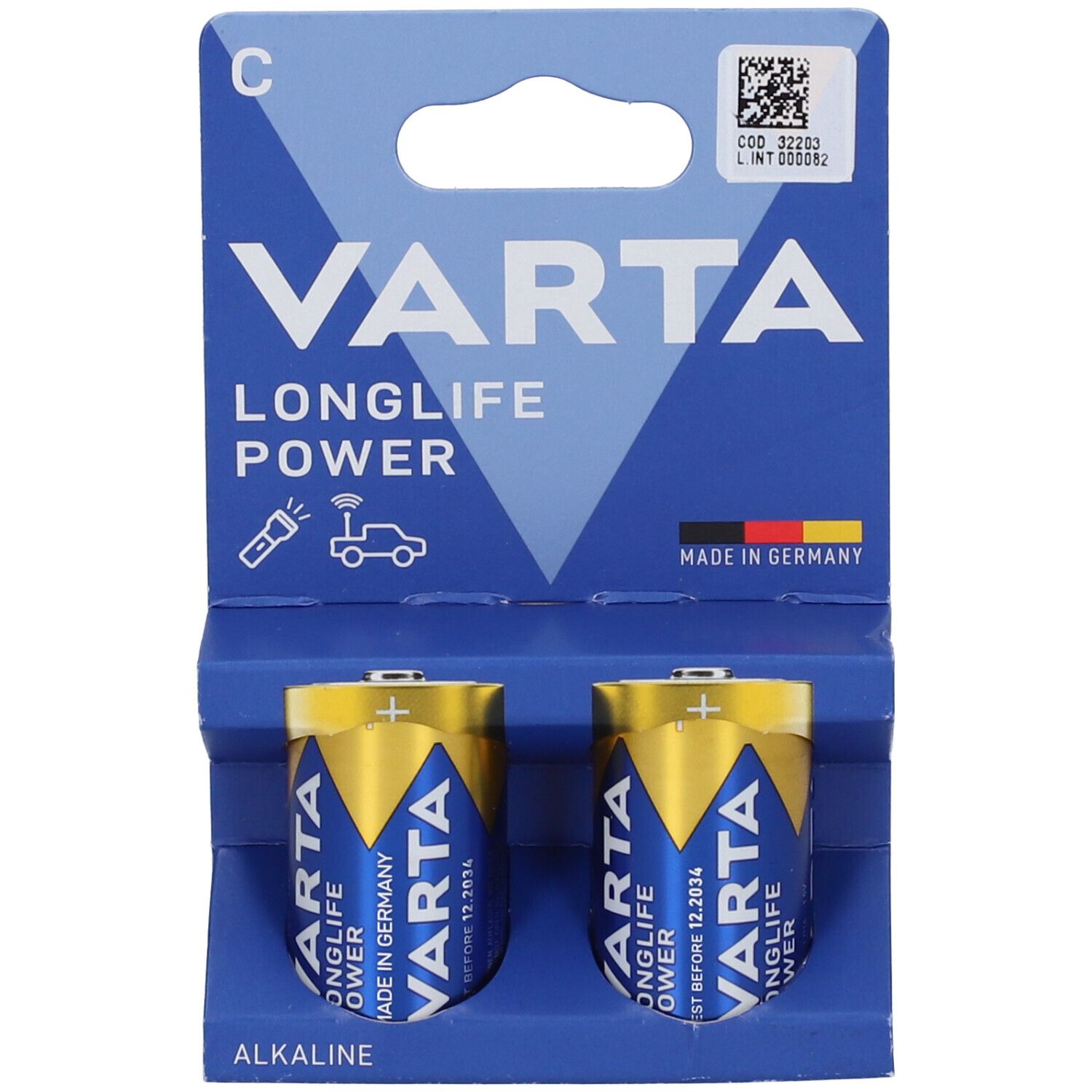 GIMA Batterie Mezza Torcia Varta H.E. - C