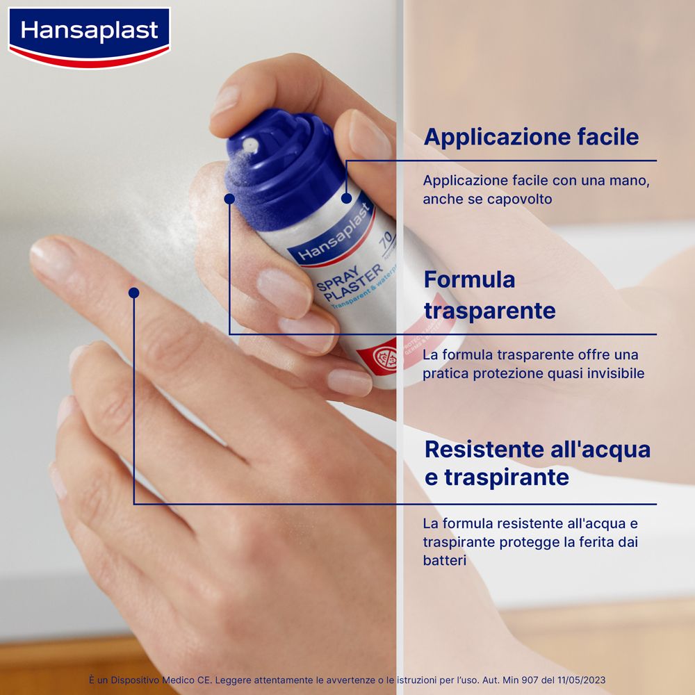 Hansaplast Cerotto Spray Protezione Trasparente 32.5 ml, Cerotti impermeabili e protettivi spray - risparmia il 10% con il codice: NI10