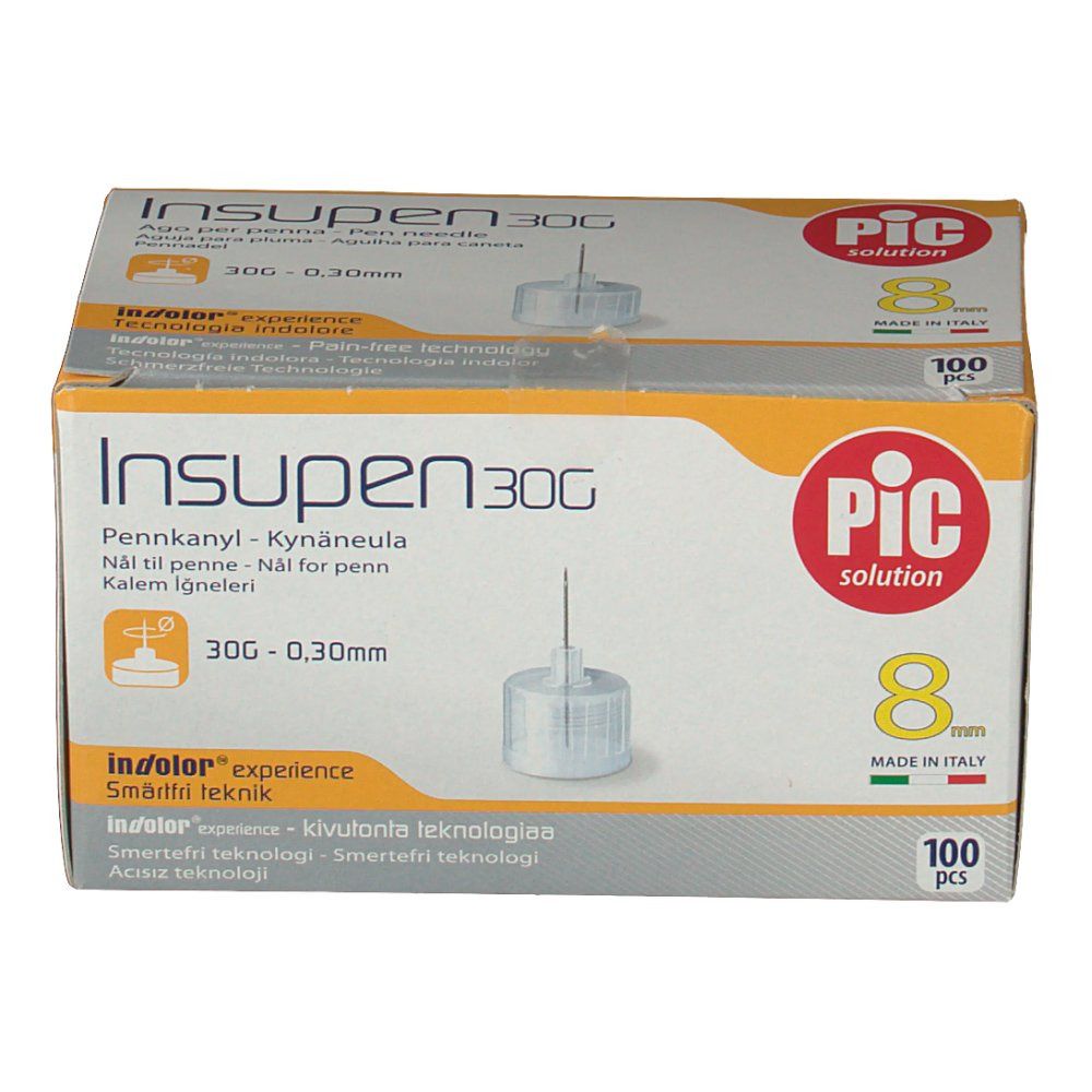 Pic Solution Aghi per Penna da Insulina 30 G 8 mm