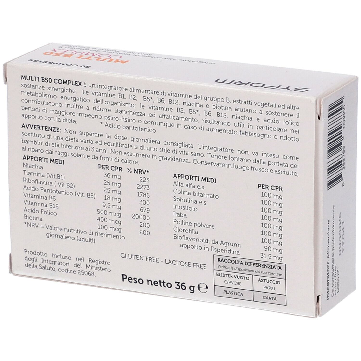 Multi B50 Complex 30 Compresse Da 1200 Mg