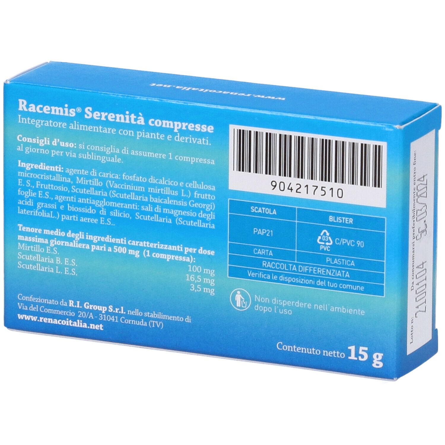 Racemis Serenita' 30 Compresse