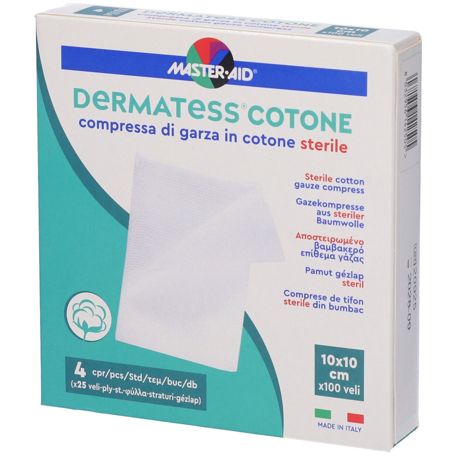 Master Aid® Dermatess® Compresse di Garza in Cotone Sterile 10x10 cm
