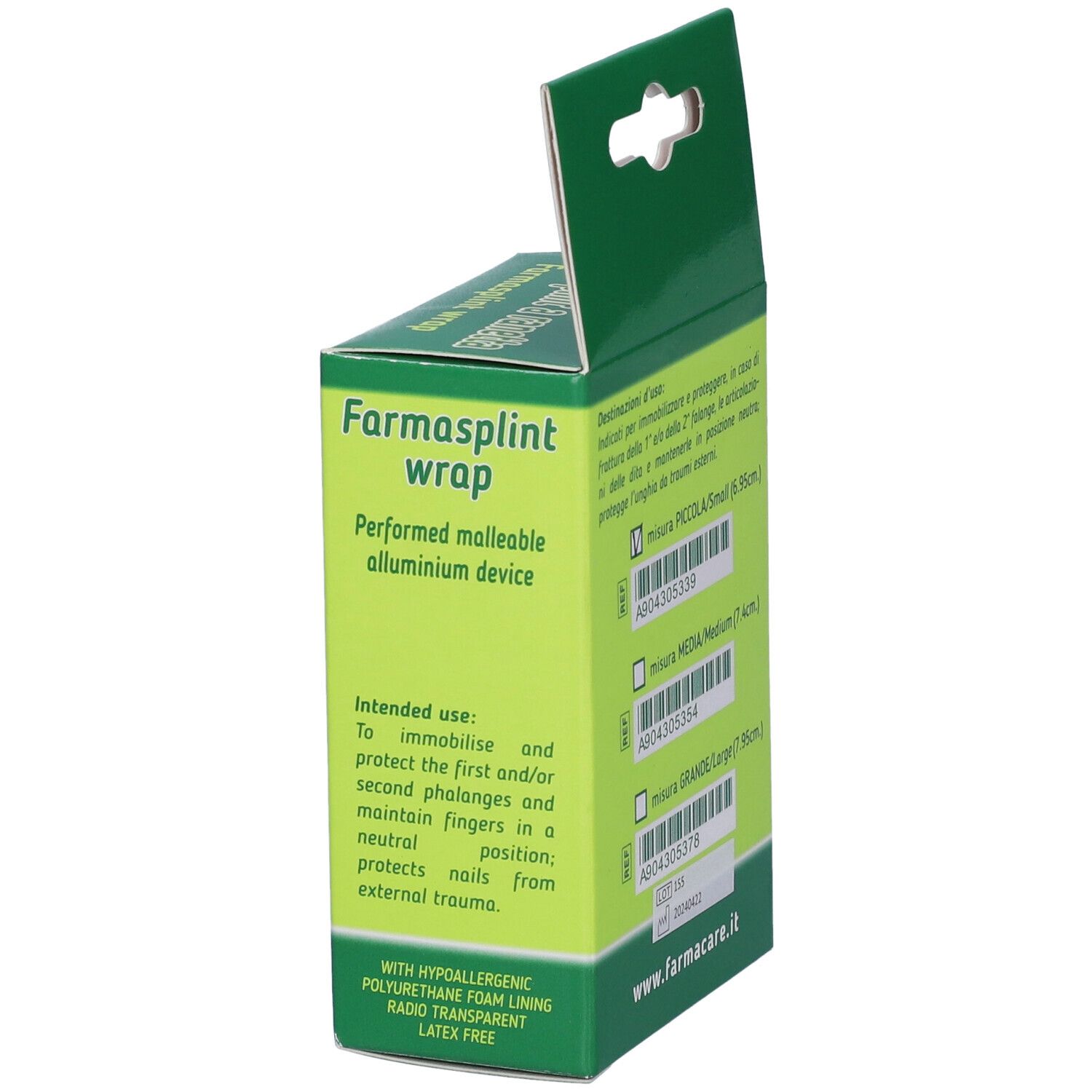 Stecca Per Frattura Dita A Ranetta Farmasplint Misura Piccola In Alluminio Modellabile Con Imbottitura In Spugna Poliuretanica Antiallergica Radiotrasparente 8 Cm 1 Pezzo
