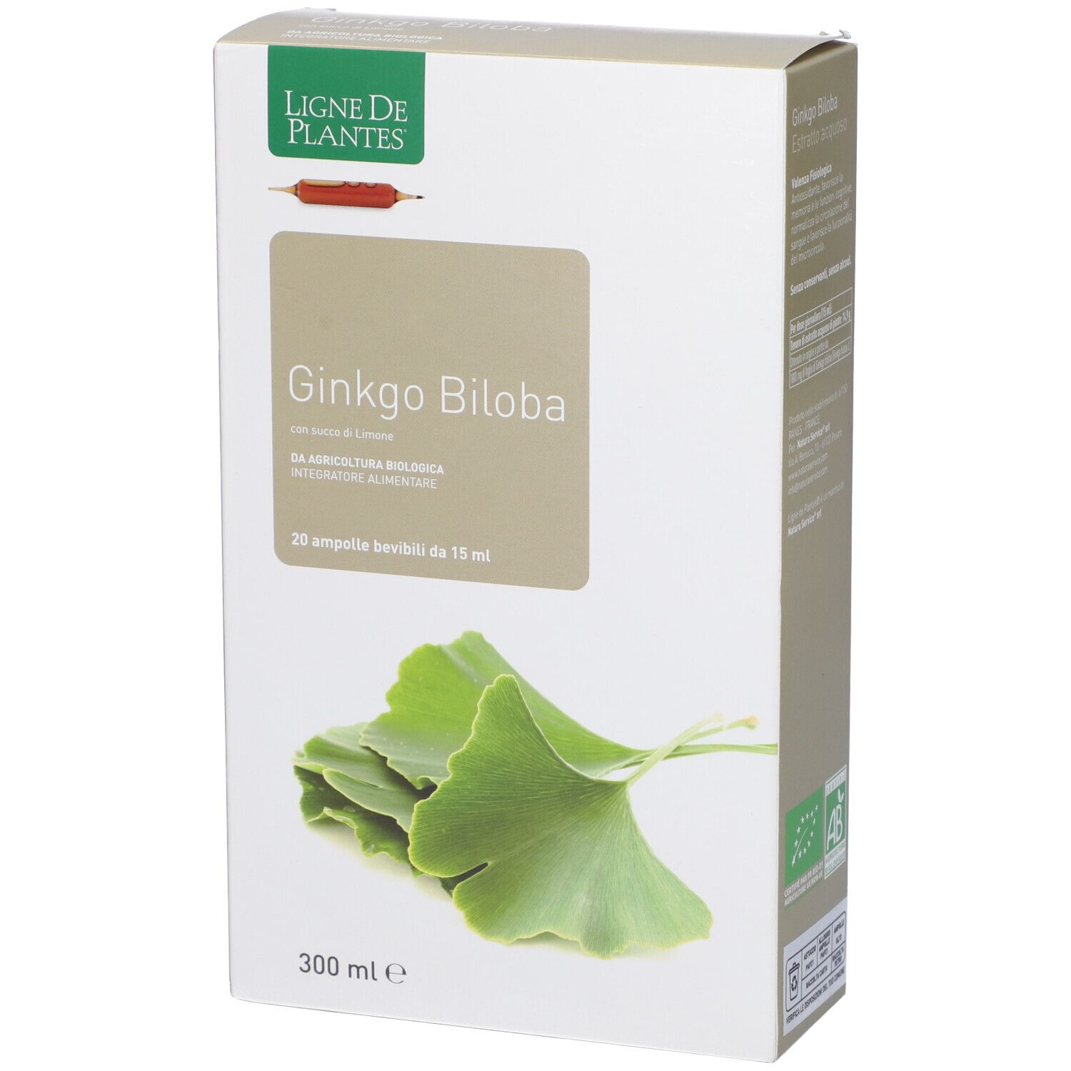 Ginkgo Biloba Biologico 20 Ampolle Bevibili Da 15 Ml