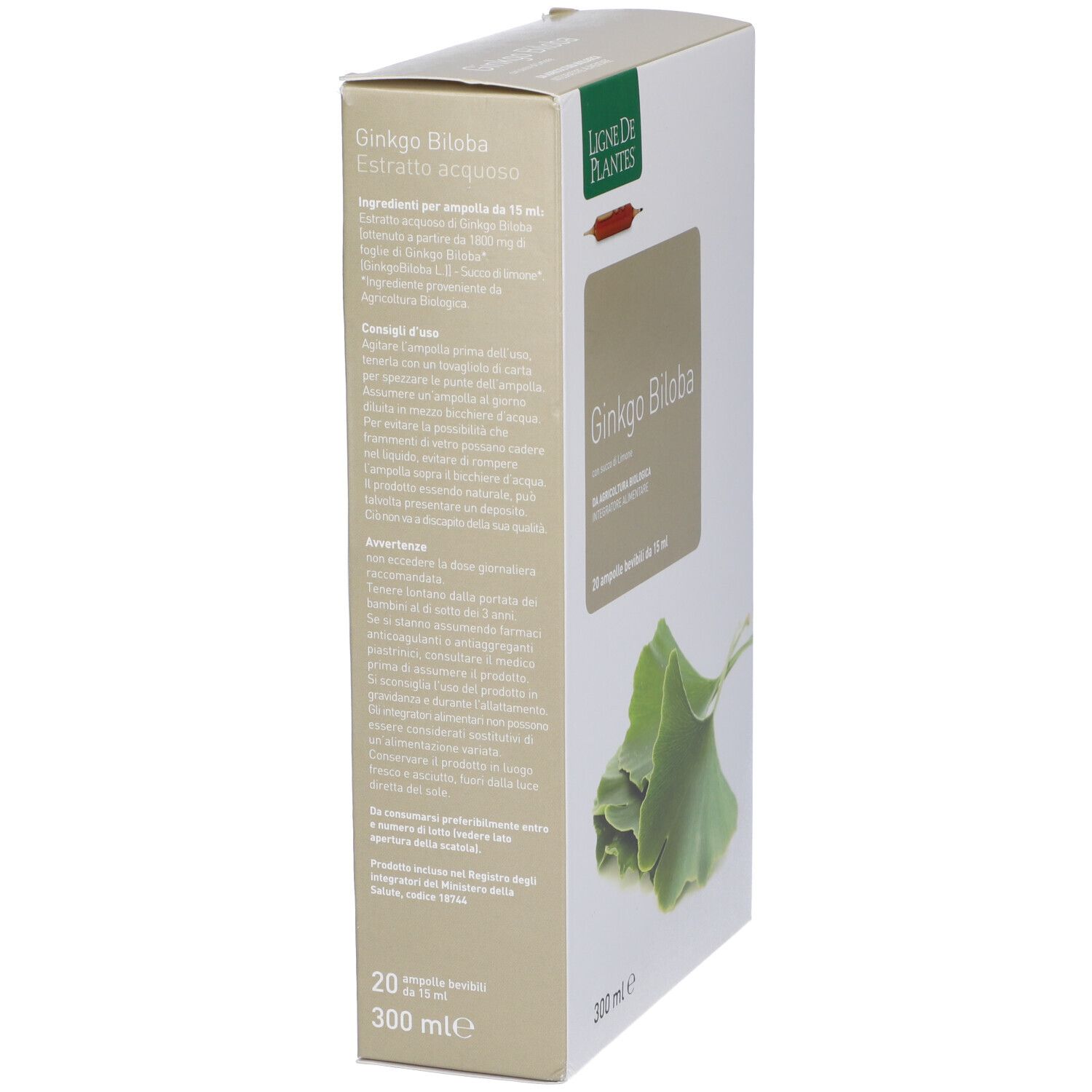 Ginkgo Biloba Biologico 20 Ampolle Bevibili Da 15 Ml