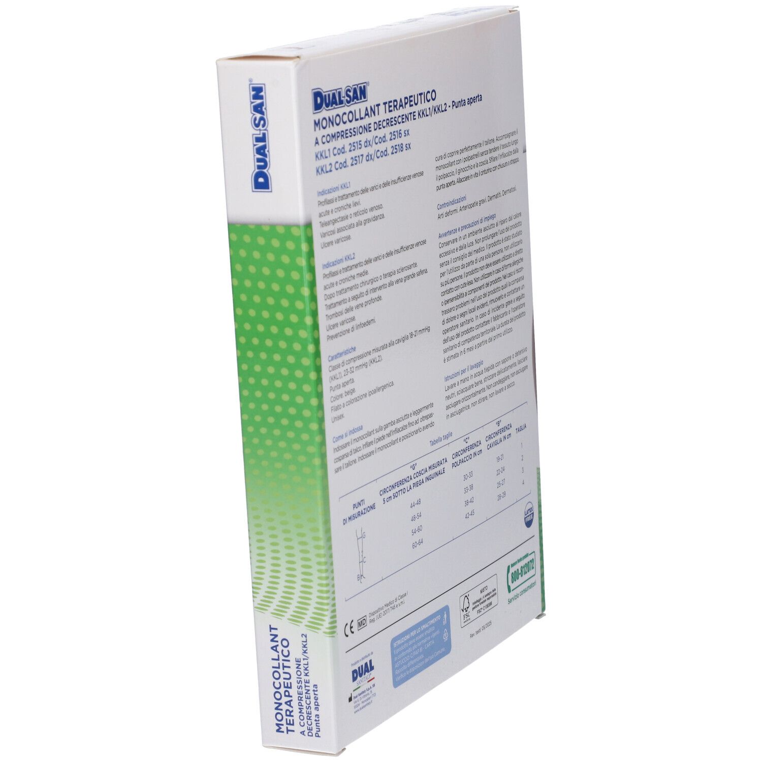 Confezione per DUAL SAN Monocollant Terapeutico, bendaggio compressivo.