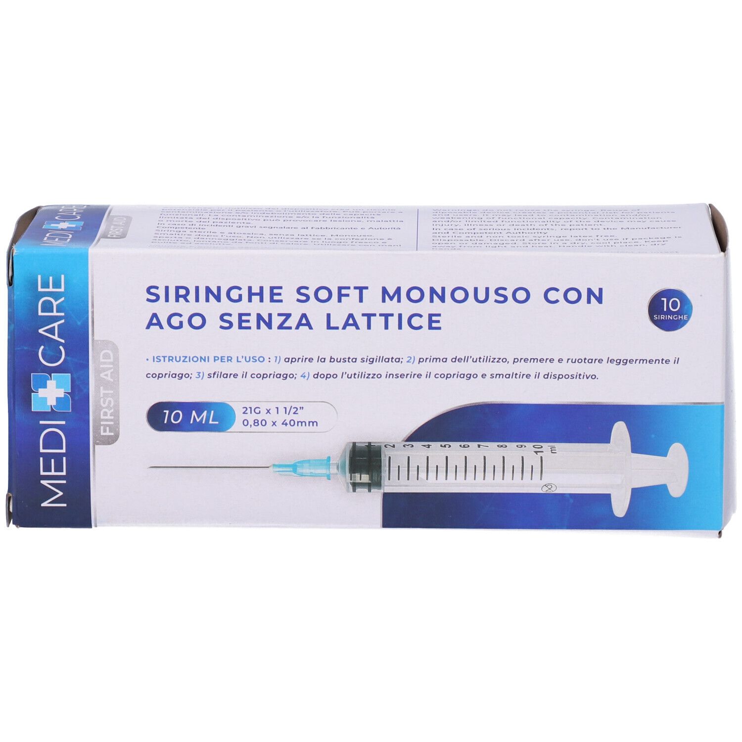 Siringa Soft Capacita' 10Ml Ago Gauge 21 Confezione 10 Pezzi
