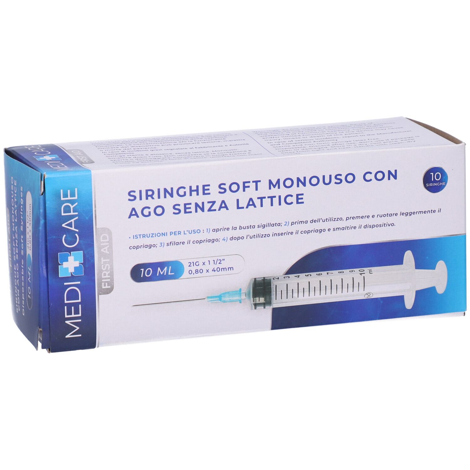 Siringa Soft Capacita' 10Ml Ago Gauge 21 Confezione 10 Pezzi