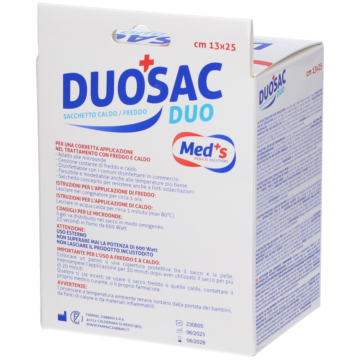 Sacchetto Freddo Caldo Duosac 2 Sacchetti Con Applicatore In Tessuto Non Tessuto 13X25Cm