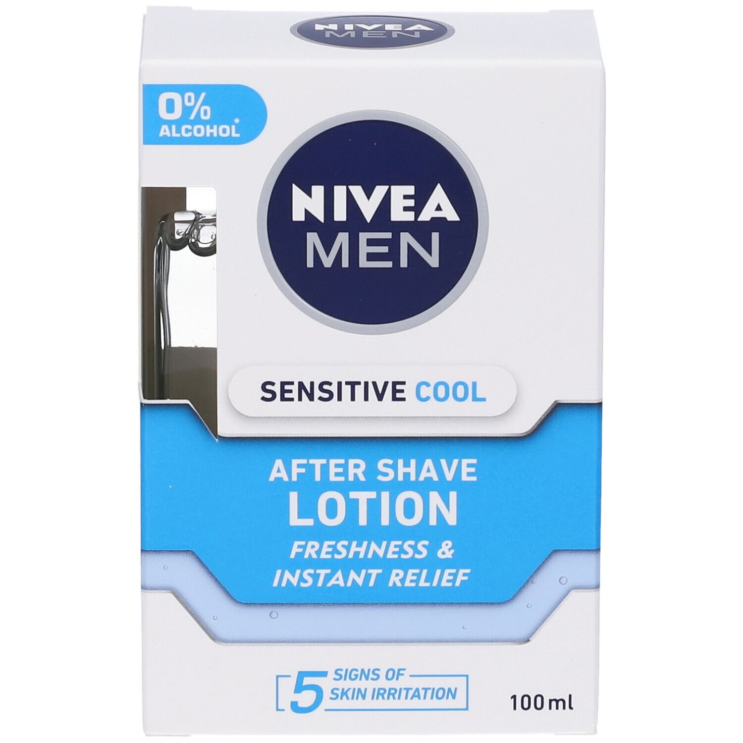 Nivea Men Sensitive Cool Lozione Dopobarba 100 ml, Dopobarba uomo lenitivo e rinfrescante