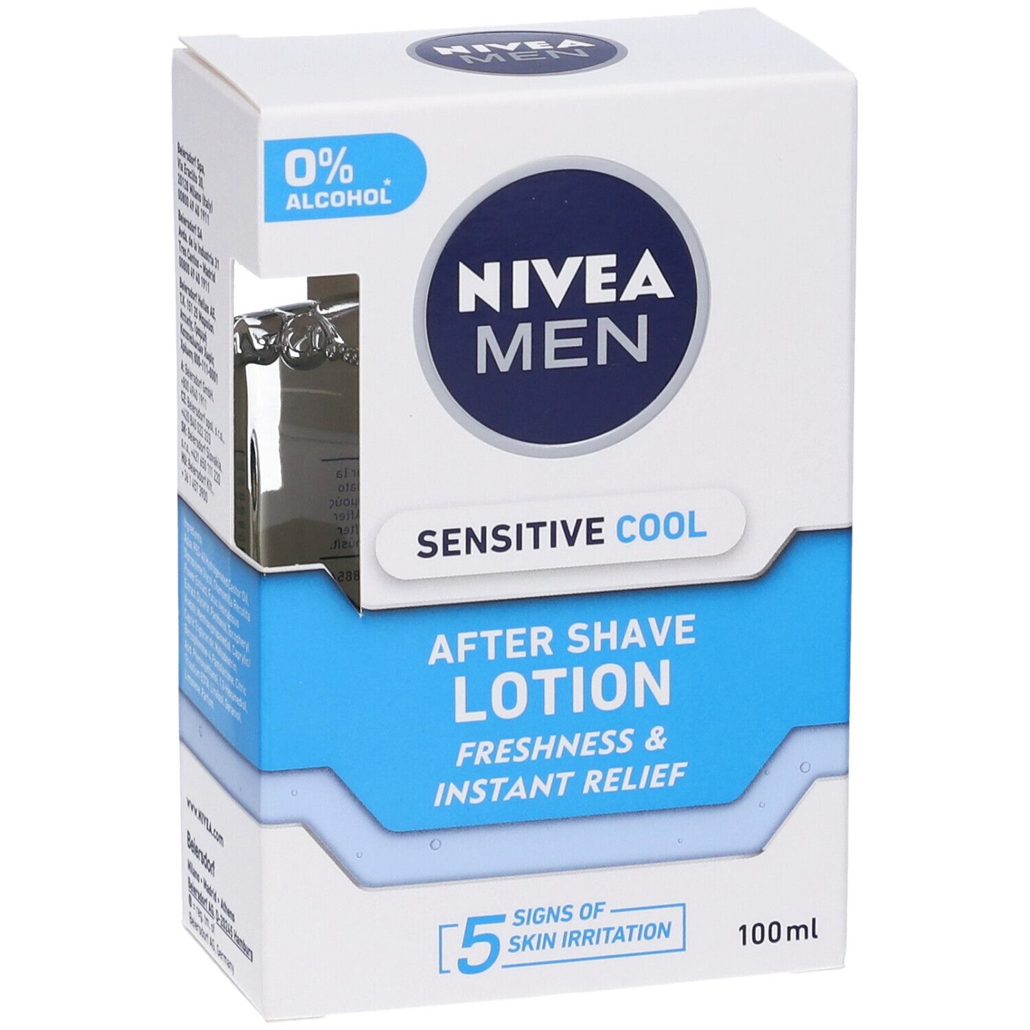 Nivea Men Sensitive Cool Lozione Dopobarba 100 ml, Dopobarba uomo lenitivo e rinfrescante