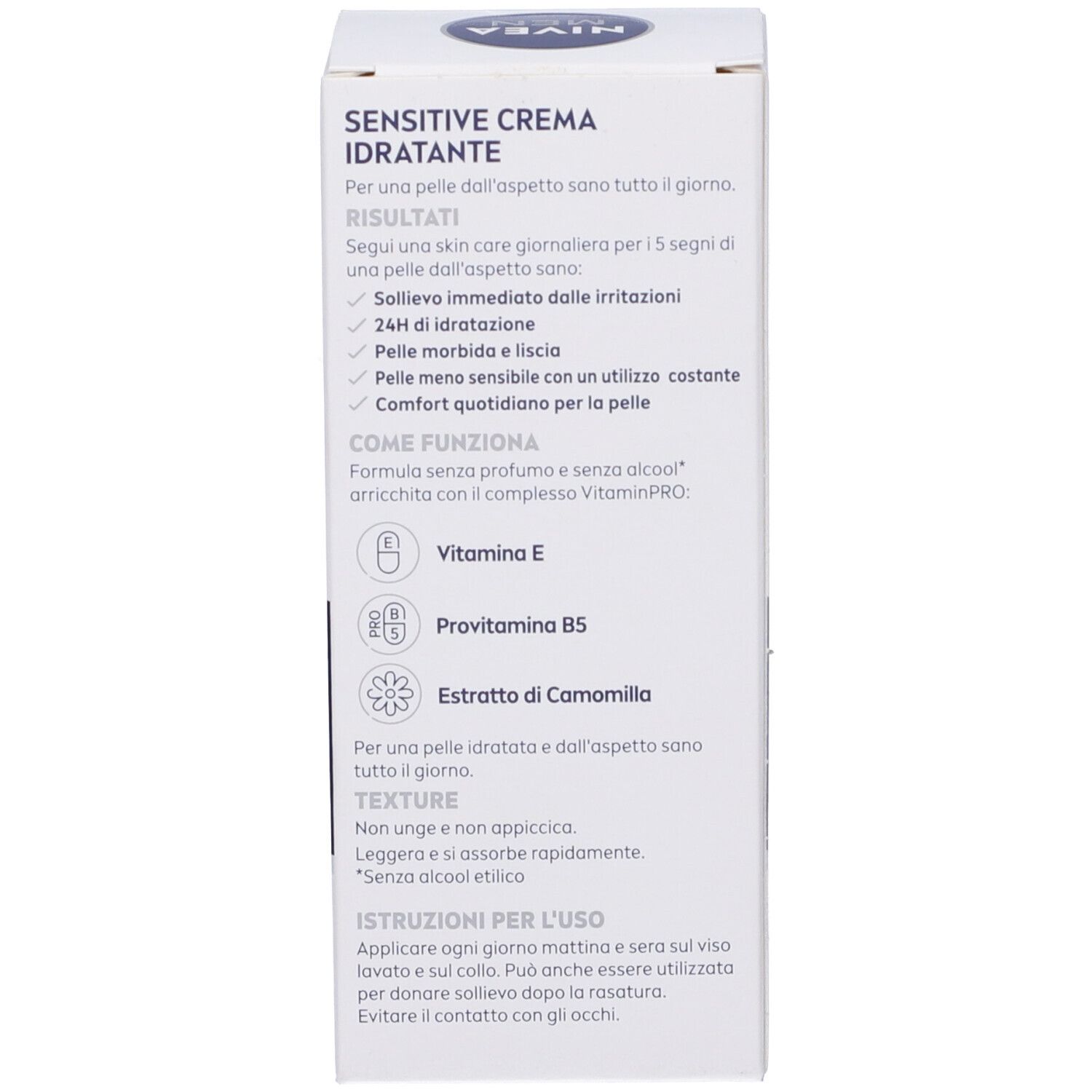 Nivea Men Sensitive Crema Idratante 75 ml, Crema viso uomo lenitiva per pelli sensibili e delicate