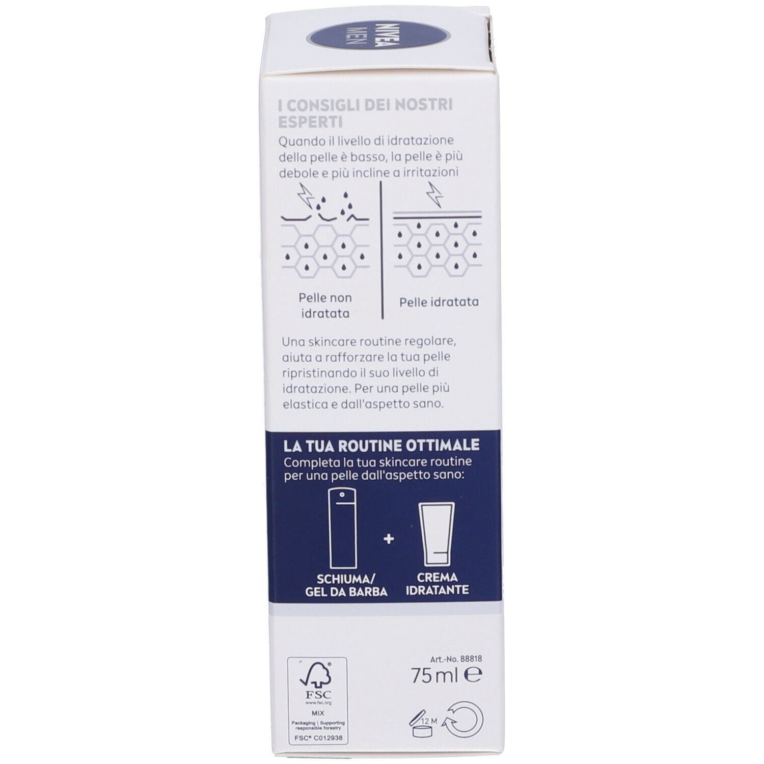 Nivea Men Sensitive Crema Idratante 75 ml, Crema viso uomo lenitiva per pelli sensibili e delicate