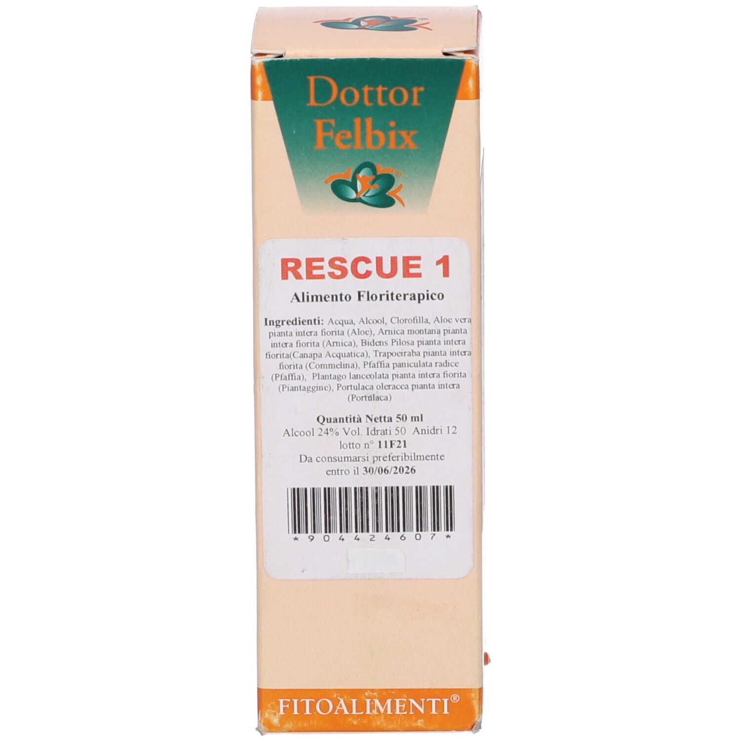 Confezione del prodotto. Sulla confezione sono presenti "Dottor Felbix" e "Rescue 1".