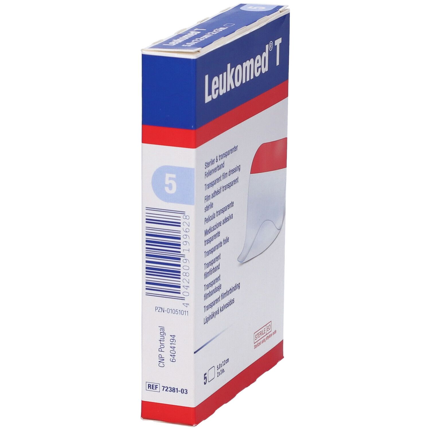 Confezione di Leukomed T. 5 medicazioni trasparenti. Dimensioni 5,0x7,2cm. Sterile. BSN medical.