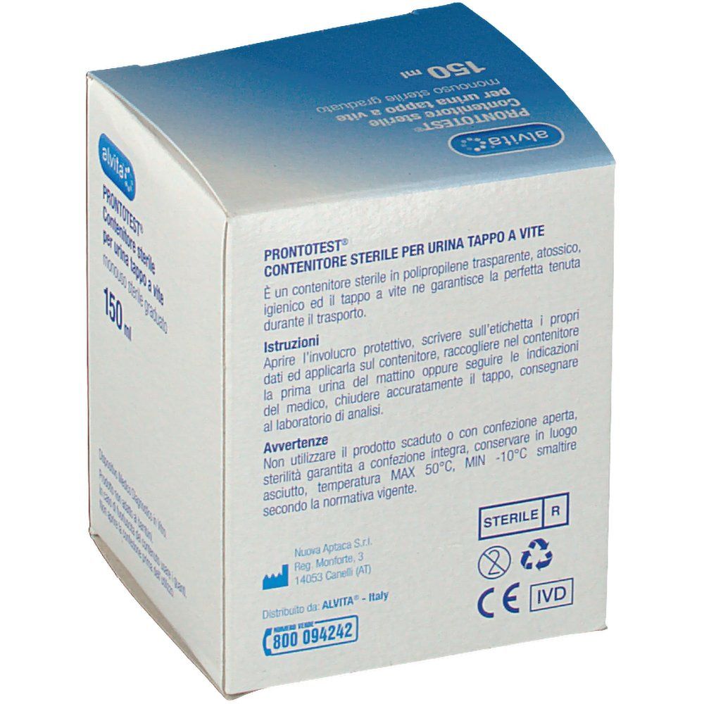 alvita PRONTOTEST® Contenitore sterile per urina tappo a vite
