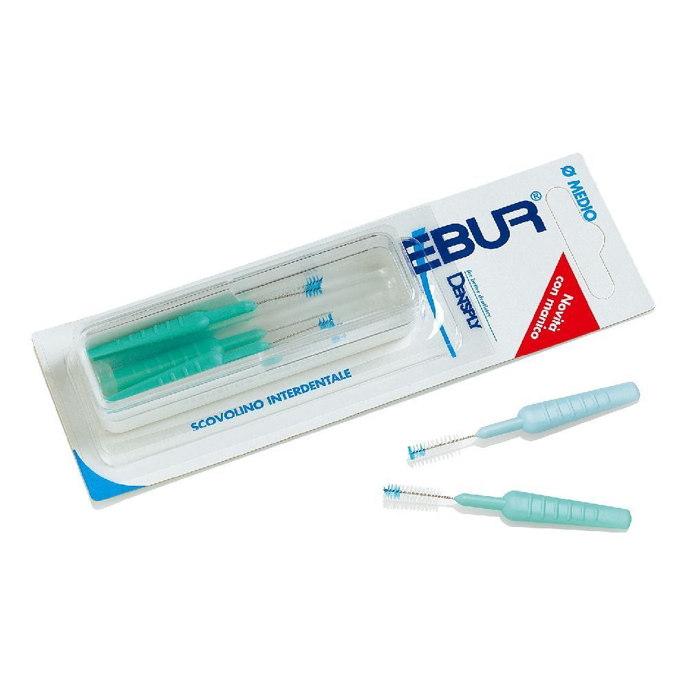 Ebur Scovolino Medio Con Manico In Astuccio Tascabile 5 Pezzi