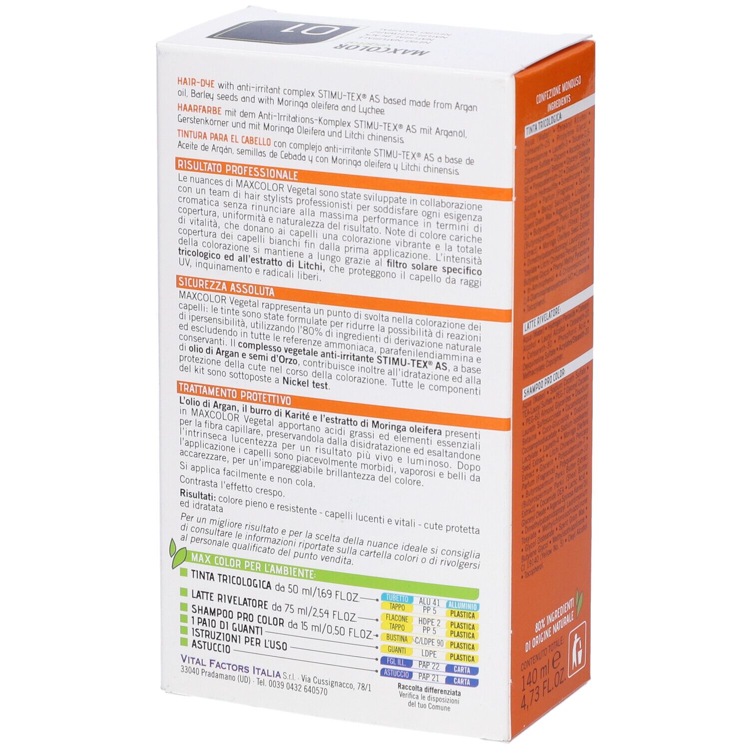 Max Color Vegetal 01 Tintura 140 Ml