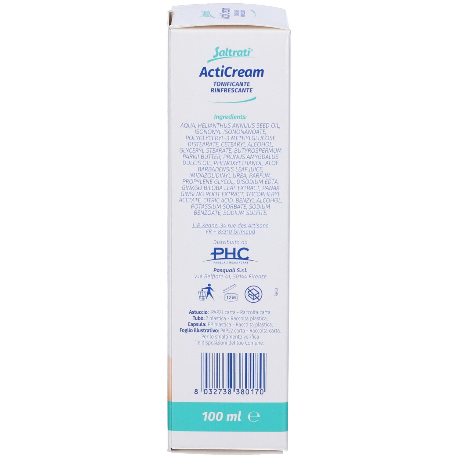 Saltrati Acticream Tonificante Rinfrescante Per Piedi E Gambe