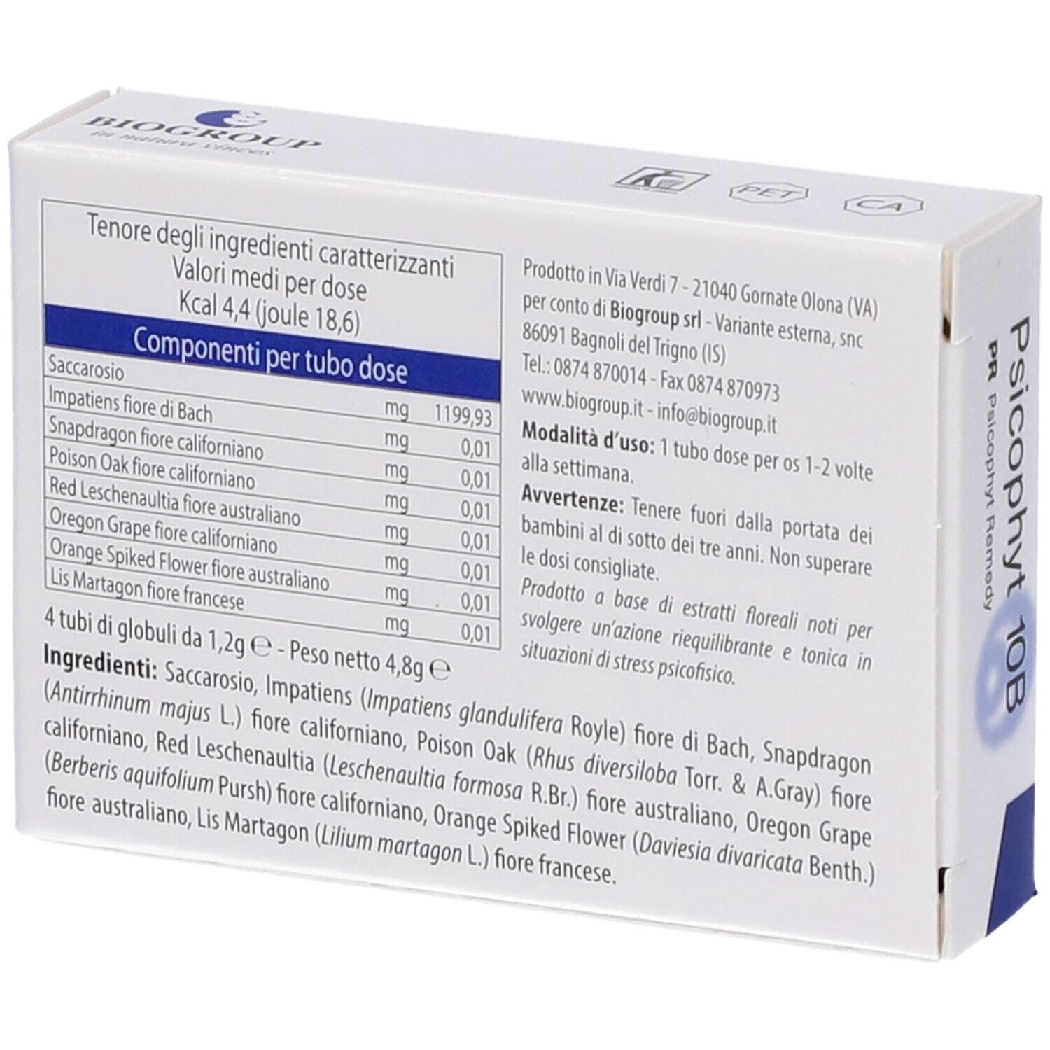 Psicophyt Remedy 10B 4 Tubi 1,2 G