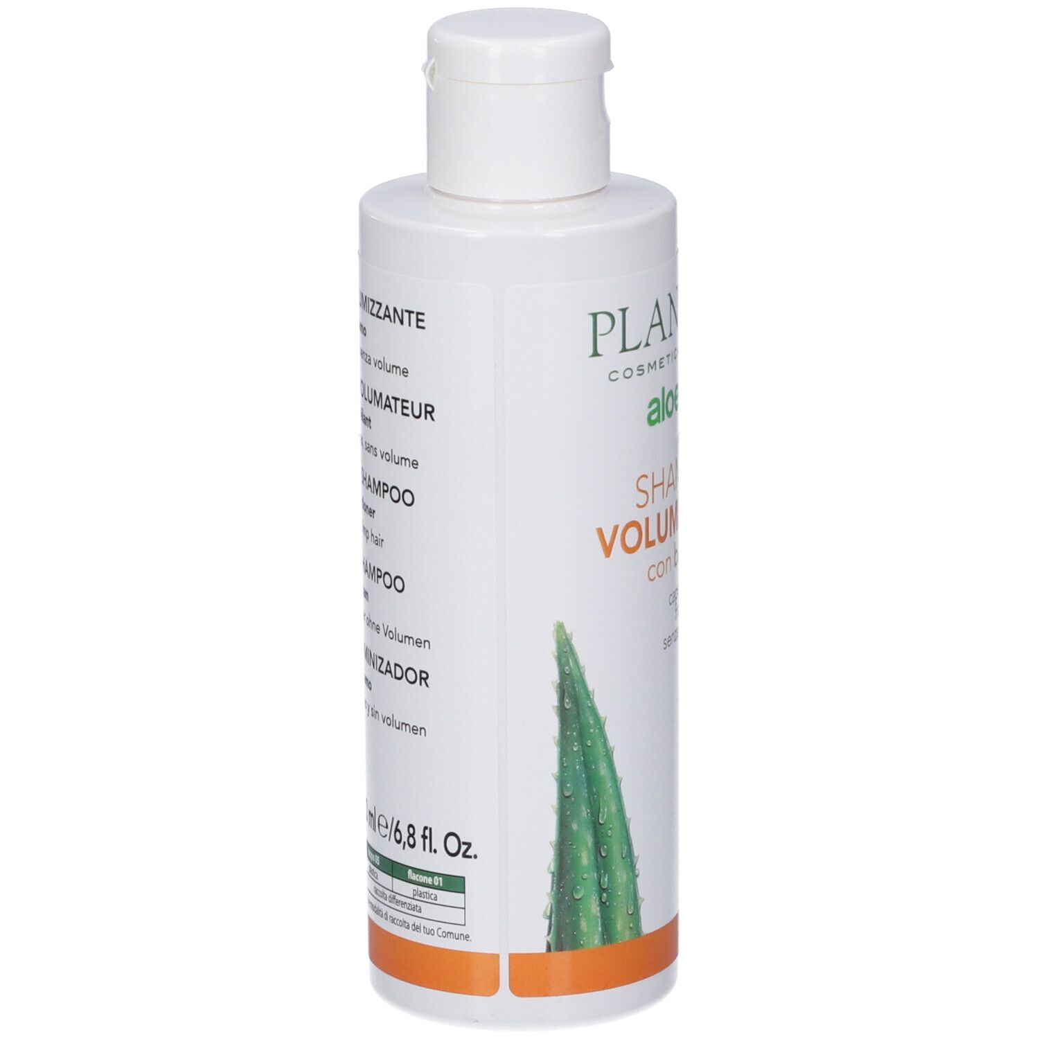 Flacone di Shampoo Volumizzante Planter's all'aloe vera, retro.