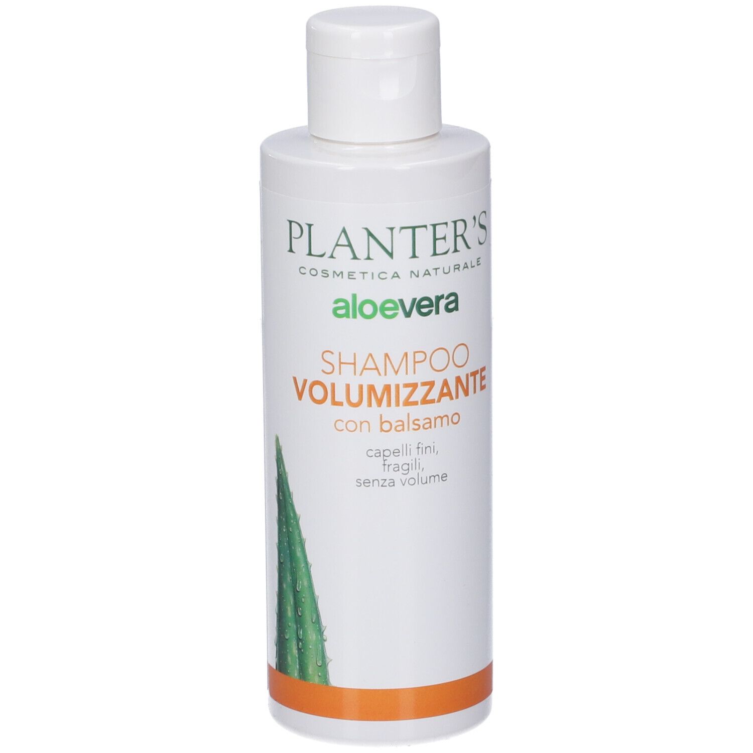 Flacone di Shampoo Volumizzante Planter's all'aloe vera, vista frontale.