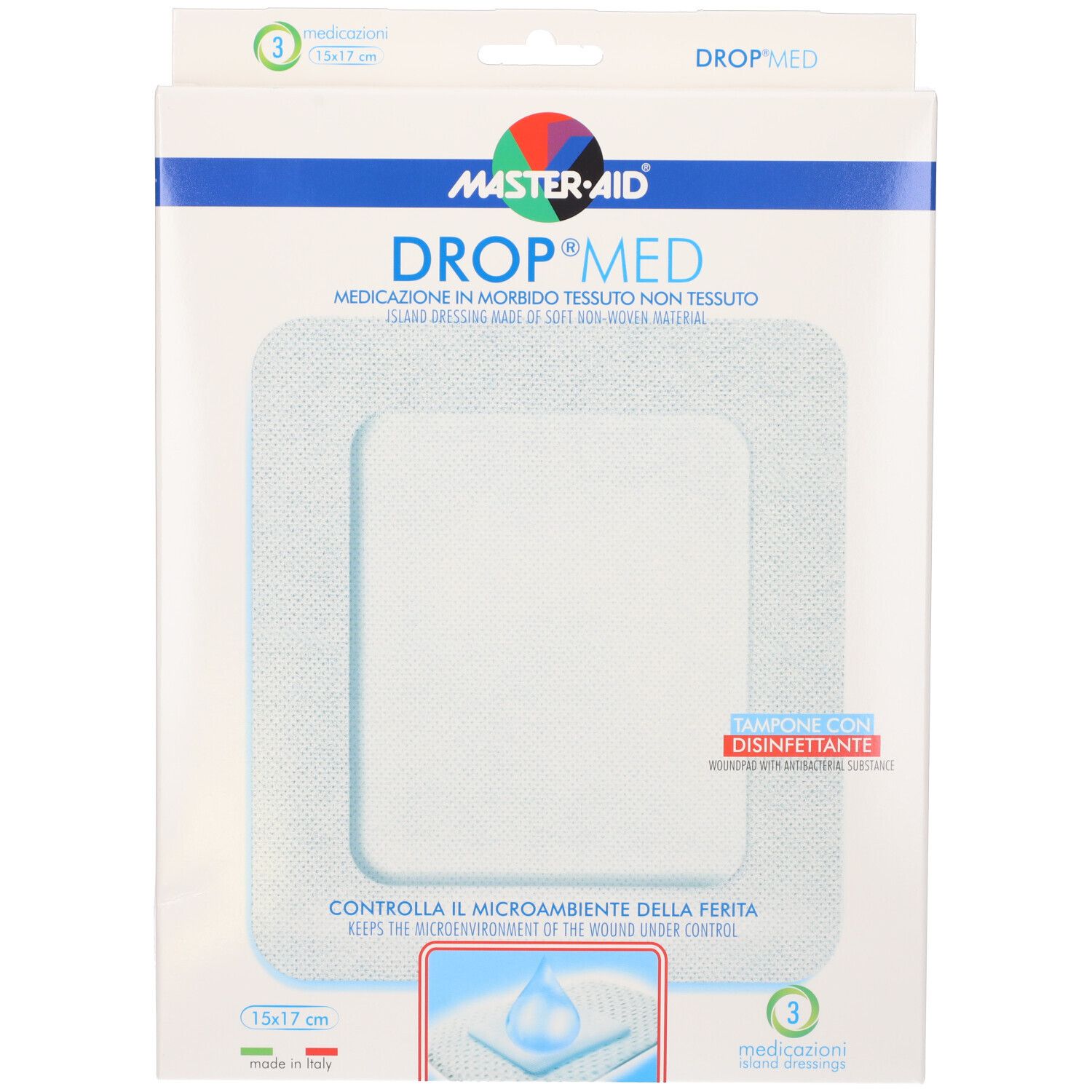 Master Aid Medicazione Adesiva Drop Med 15x17 3 Pezzi