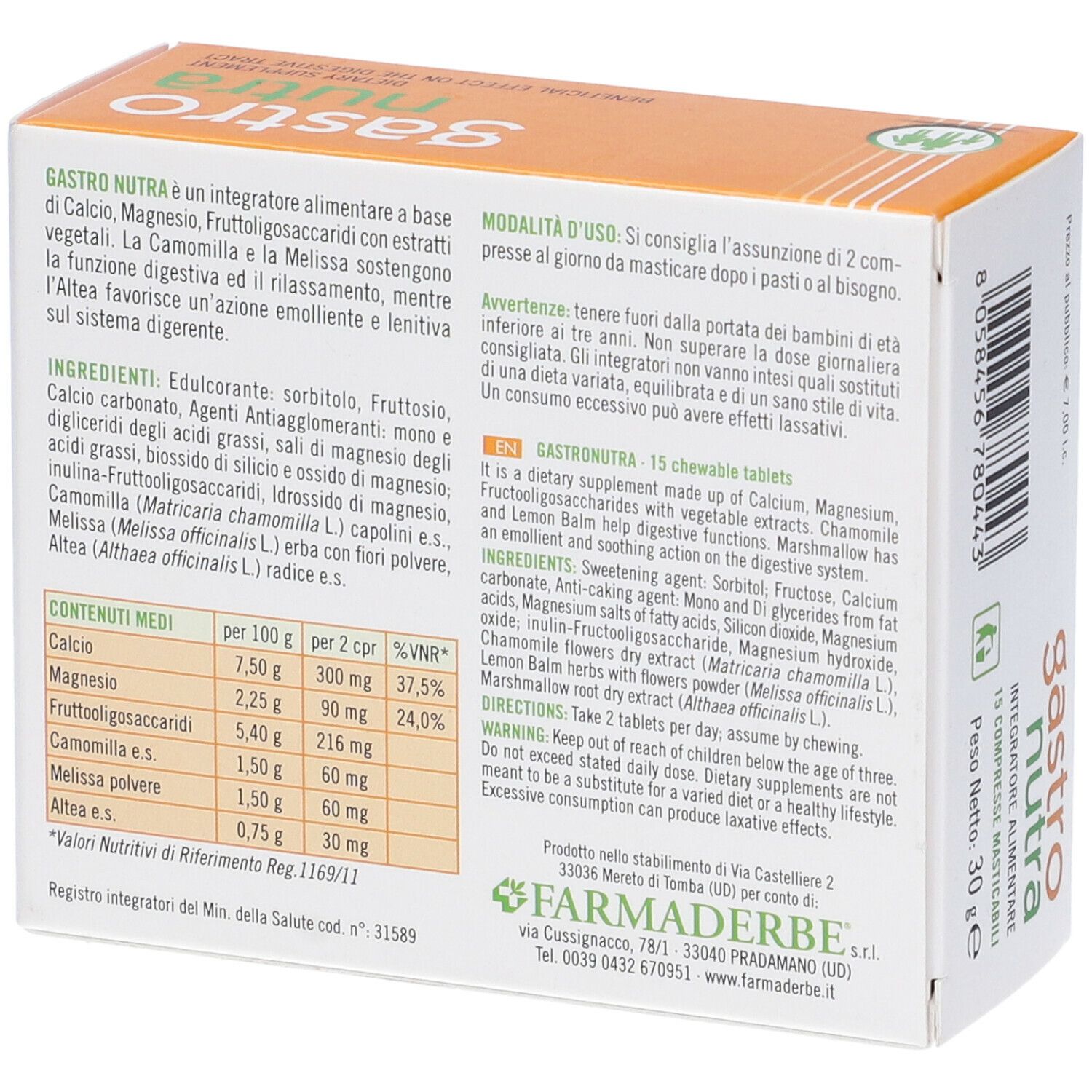 Gastro Nutra 15 Compresse Masticabili