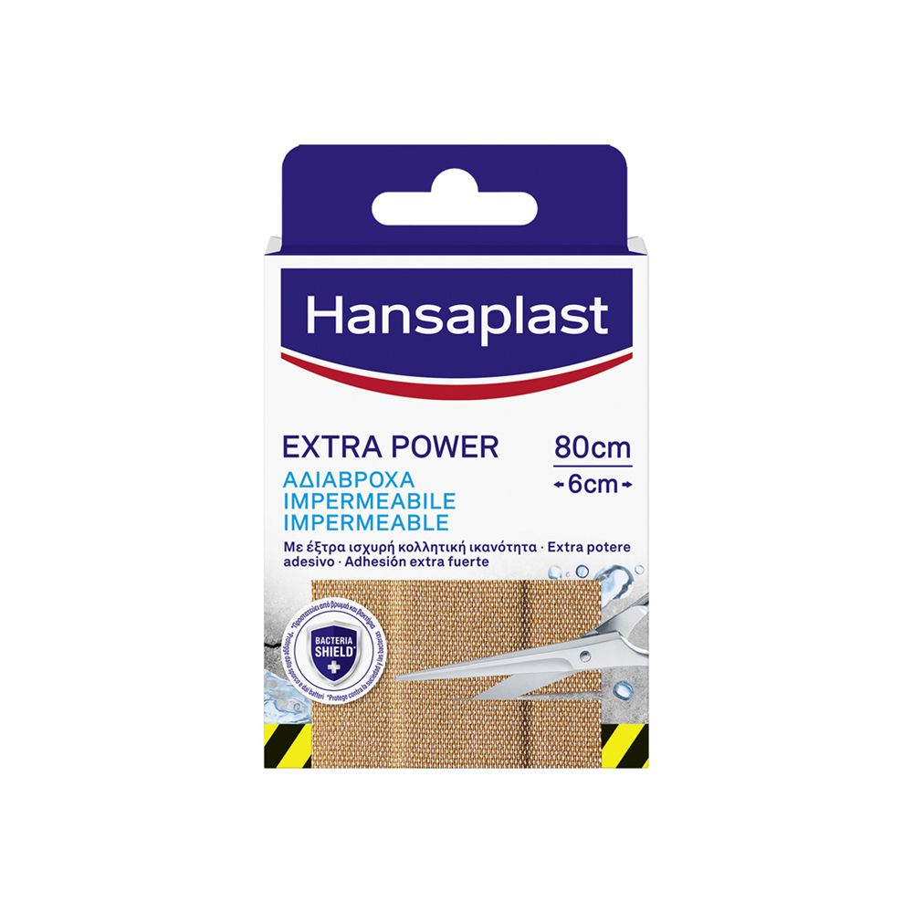 Hansaplast Cerotti Extra Power, Cerotto striscia con elevato potere adesivo, 8 pezzi da 80 x 6 cm - risparmia il 10% con il codice: NI10