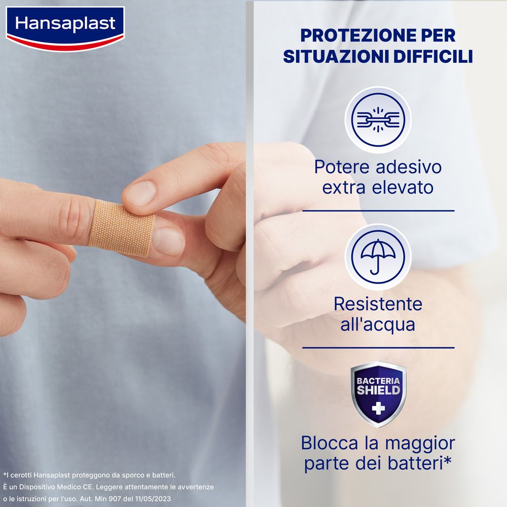 Hansaplast Cerotti Extra Power, Cerotti impermeabili con elevato potere adesivo, 16 pezzi - risparmia il 10% con il codice: NI10