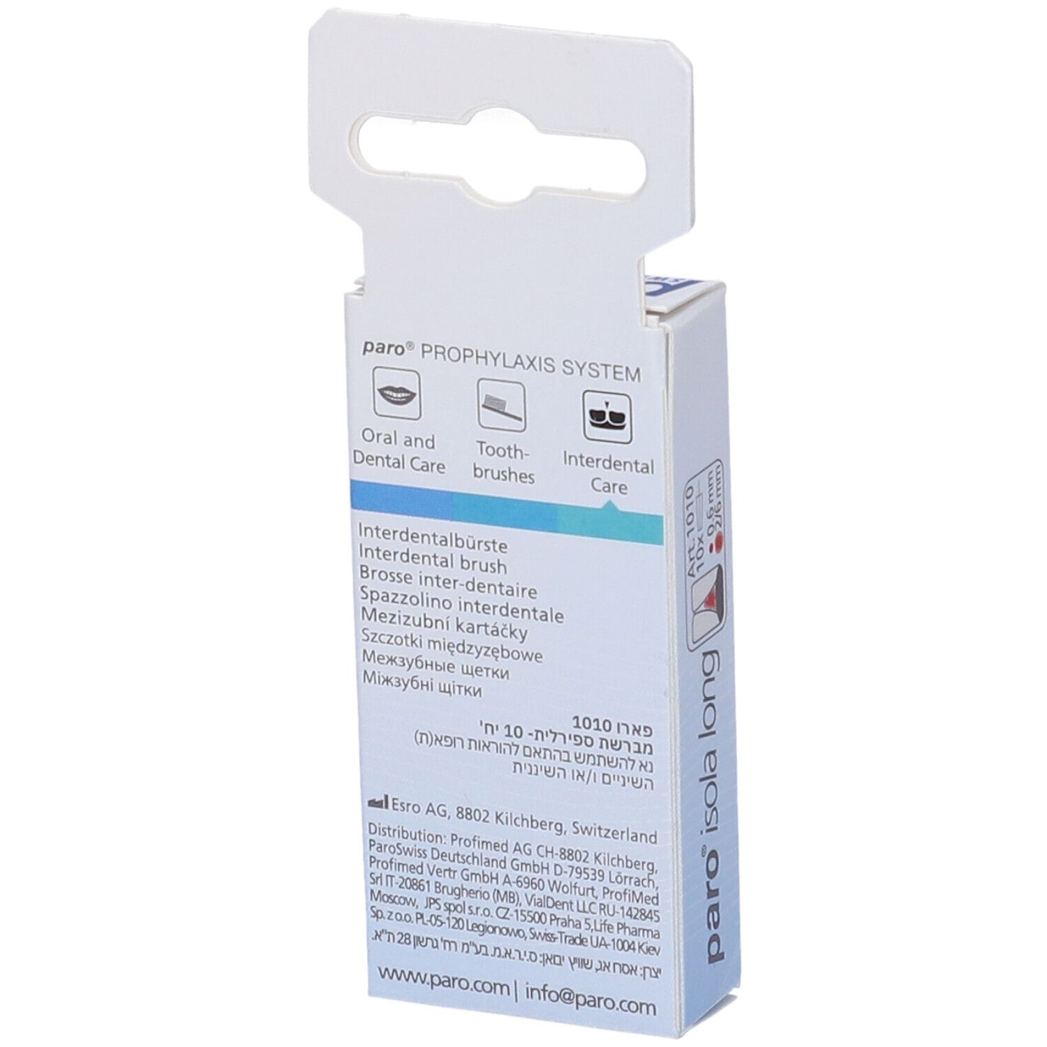 Paro 7-1010 Isola Long Scovolino Interdentali X-Fine Blu Conico Diametro 2/6 Mm