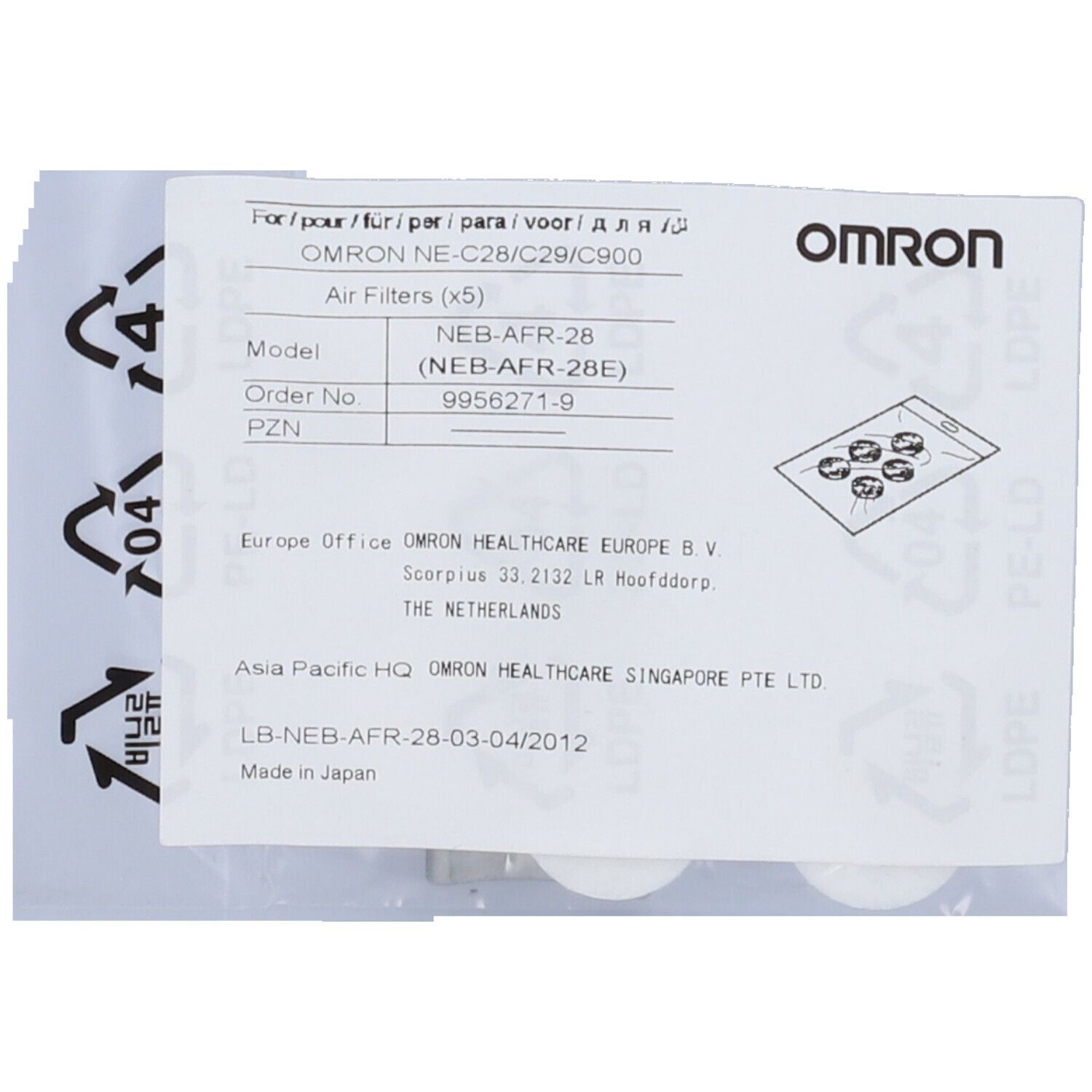 OMRON Filtri dell’aria per C28P e C29