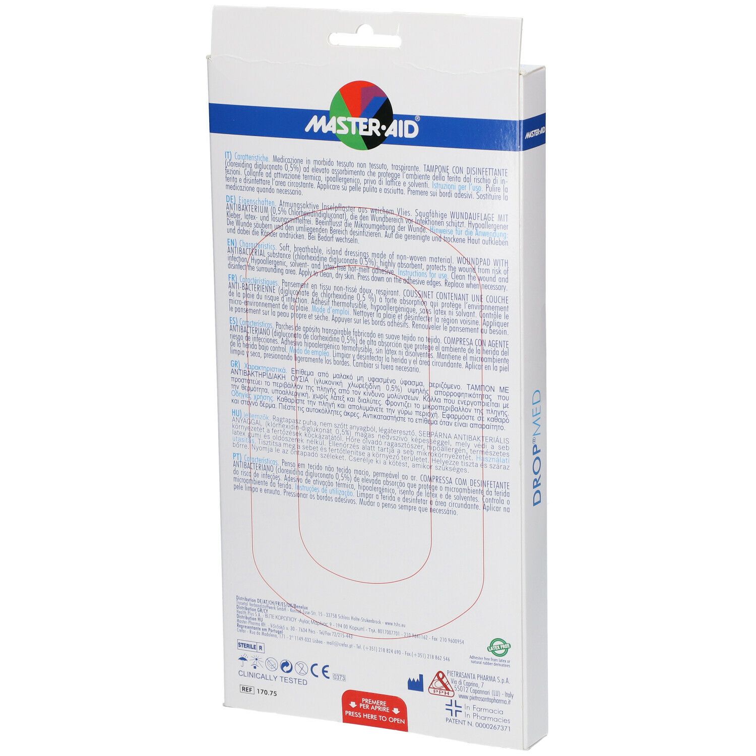 Master-Aid® Drop® Med Medicazione Autoadesiva 10,5x18 cm