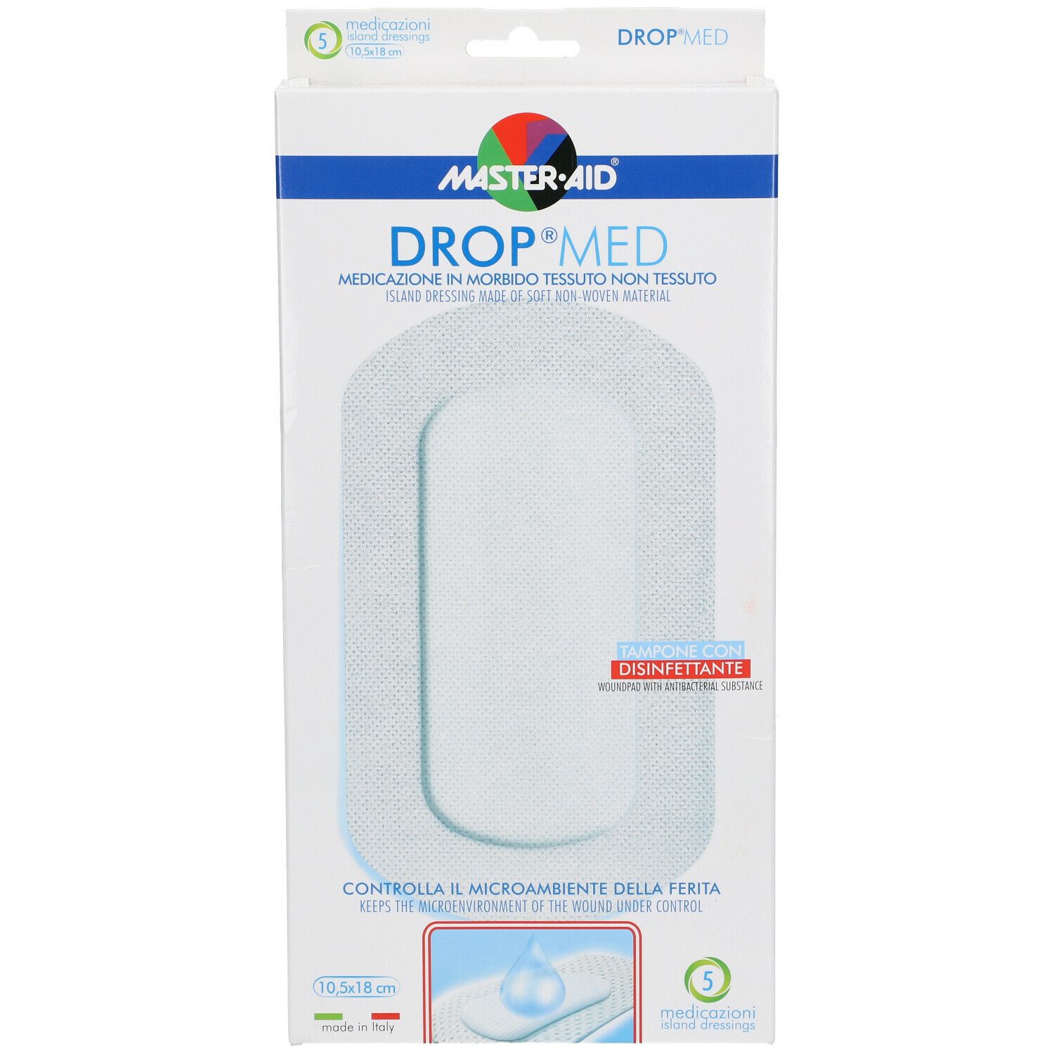 Master-Aid® Drop® Med Medicazione Autoadesiva 10,5x18 cm