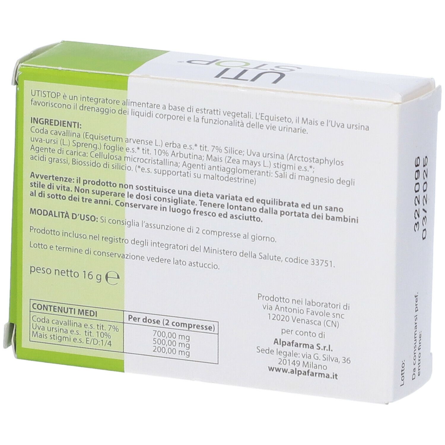 Utistop Integratore 20 Compresse