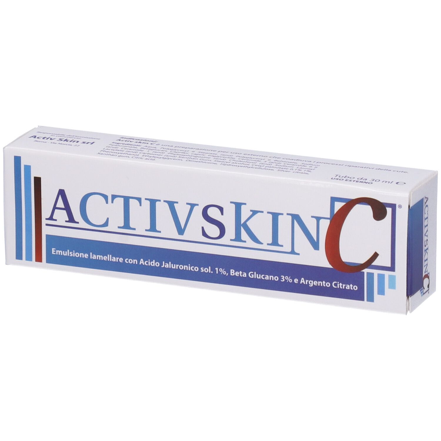 Emulsione Iamellare Activ Skin Con Acido Jaluronico 1% Beta Glucano 3% E Argento Citrato 30 Ml