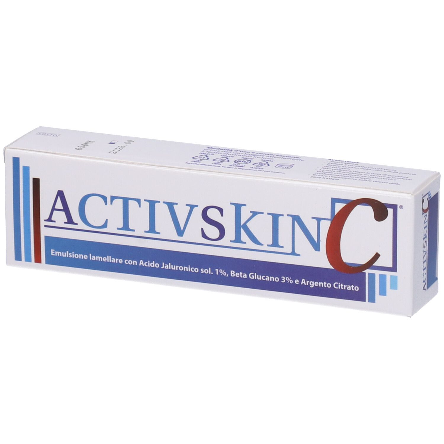Emulsione Iamellare Activ Skin Con Acido Jaluronico 1% Beta Glucano 3% E Argento Citrato 30 Ml