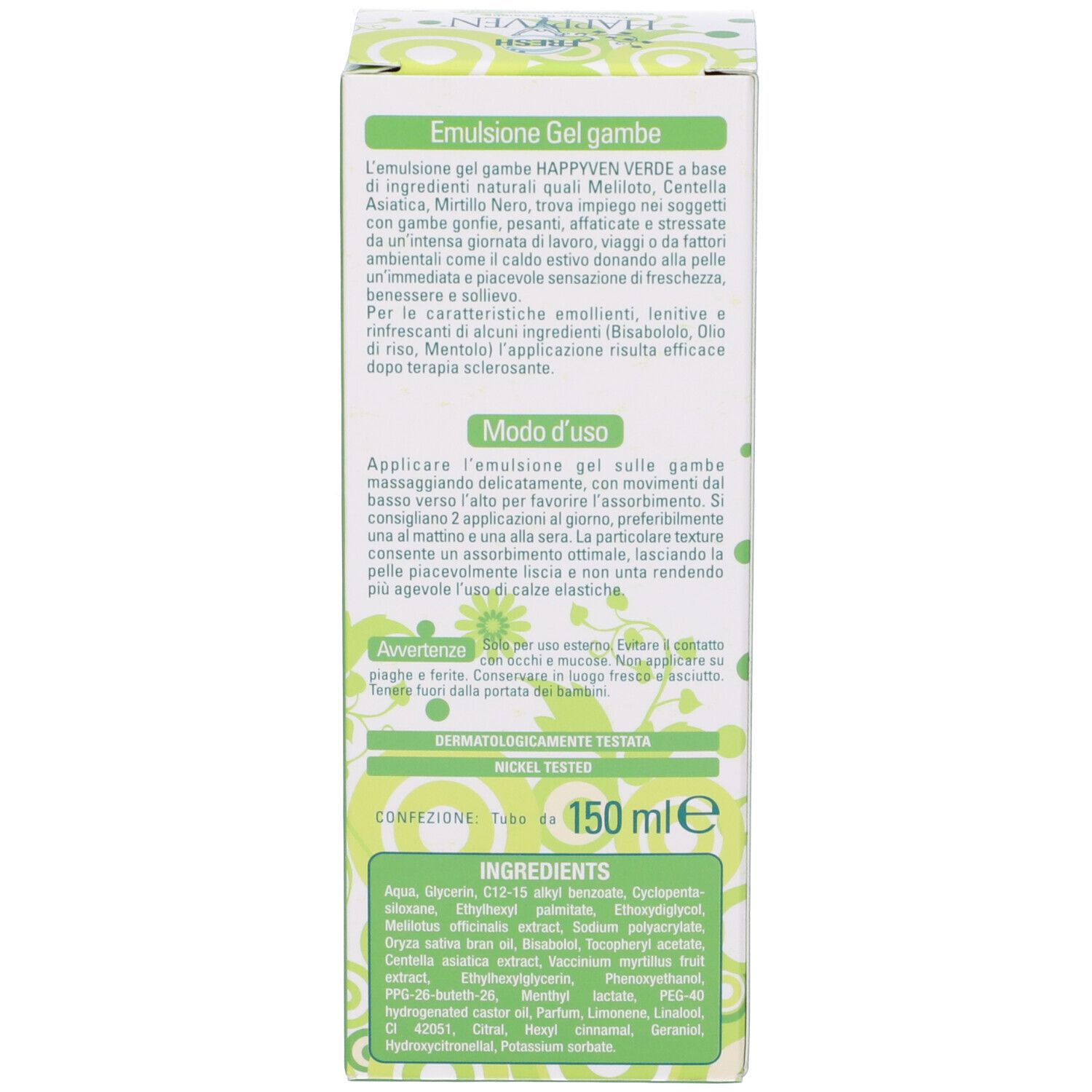 Gel Rinfrescante Happyven Verde