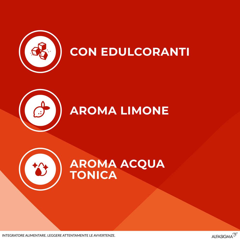 Grafico con aromi: Con edulcoranti, aroma limone, aroma acqua tonica.