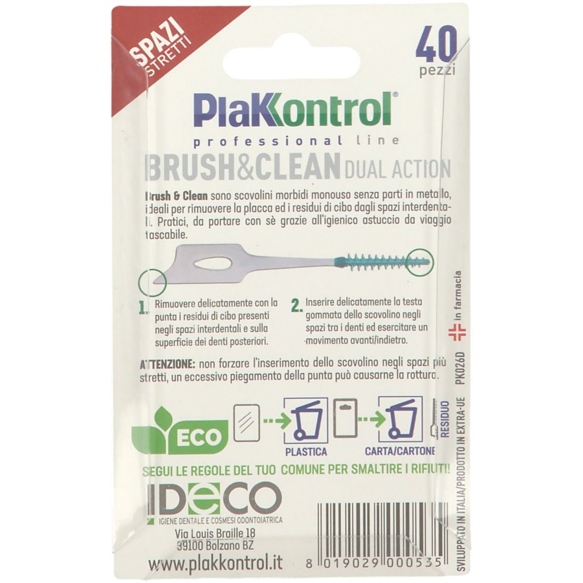 Plakkontrol® Brush & Clean  Spazi Stretti
