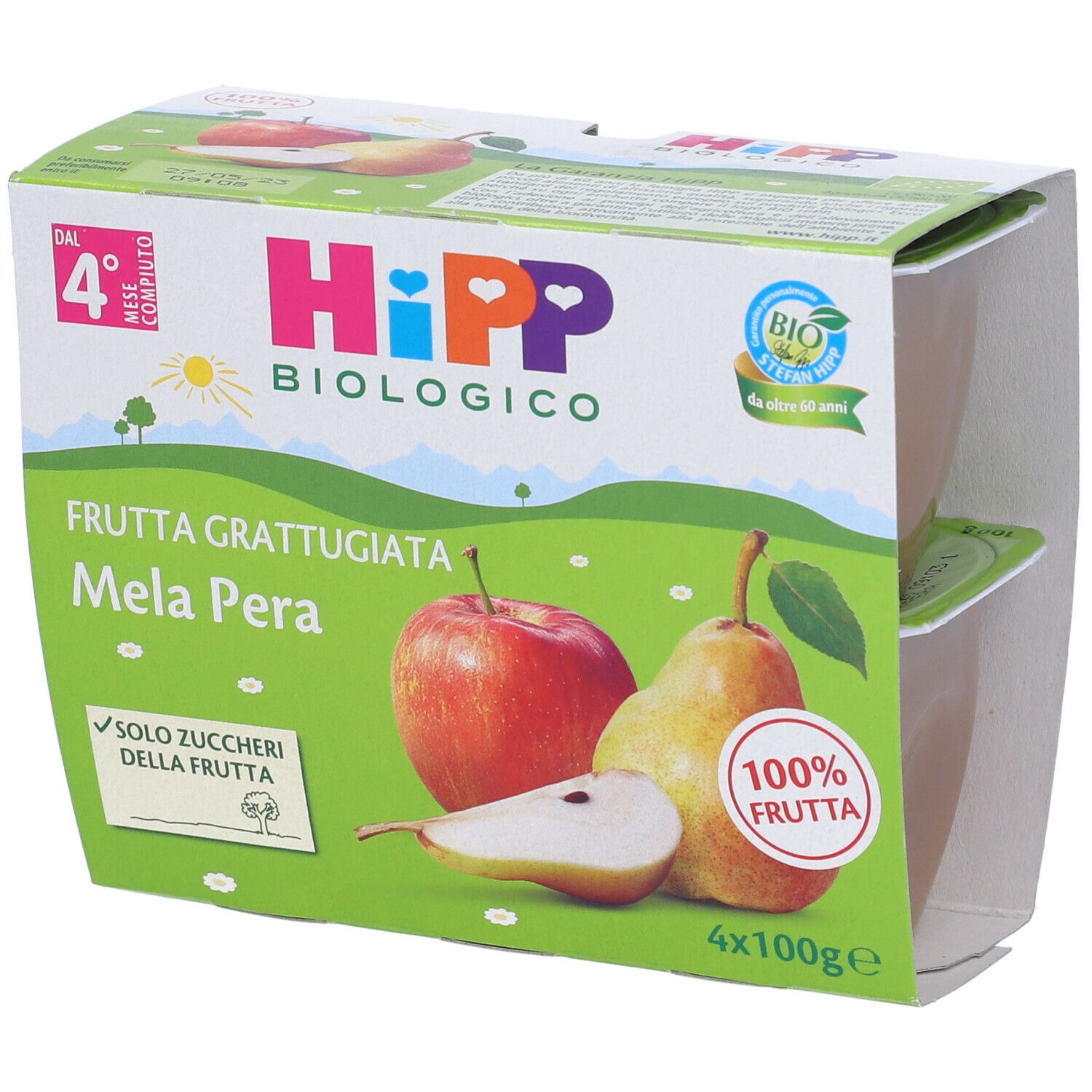 HiPP Biologico Mela Pera Frutta Grattugiata