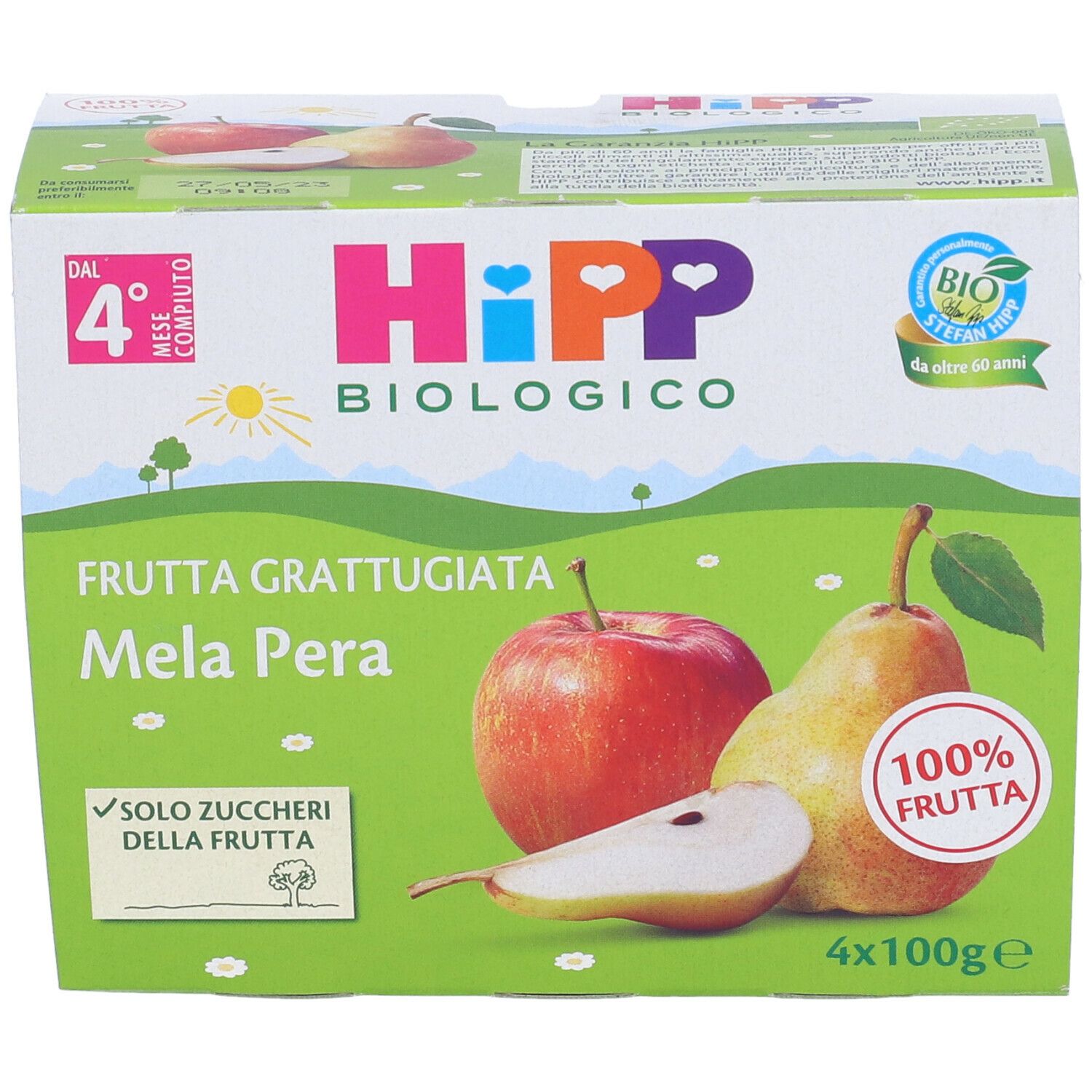 HiPP Biologico Mela Pera Frutta Grattugiata
